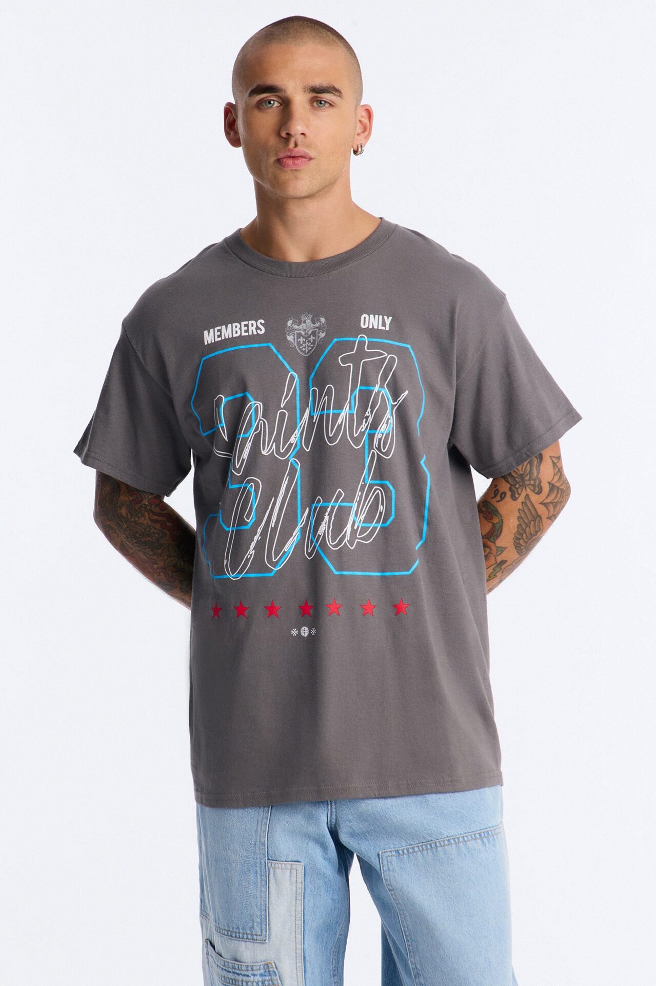 Saints Club Members Only 33 Short Sleeve Tee - Charcoal