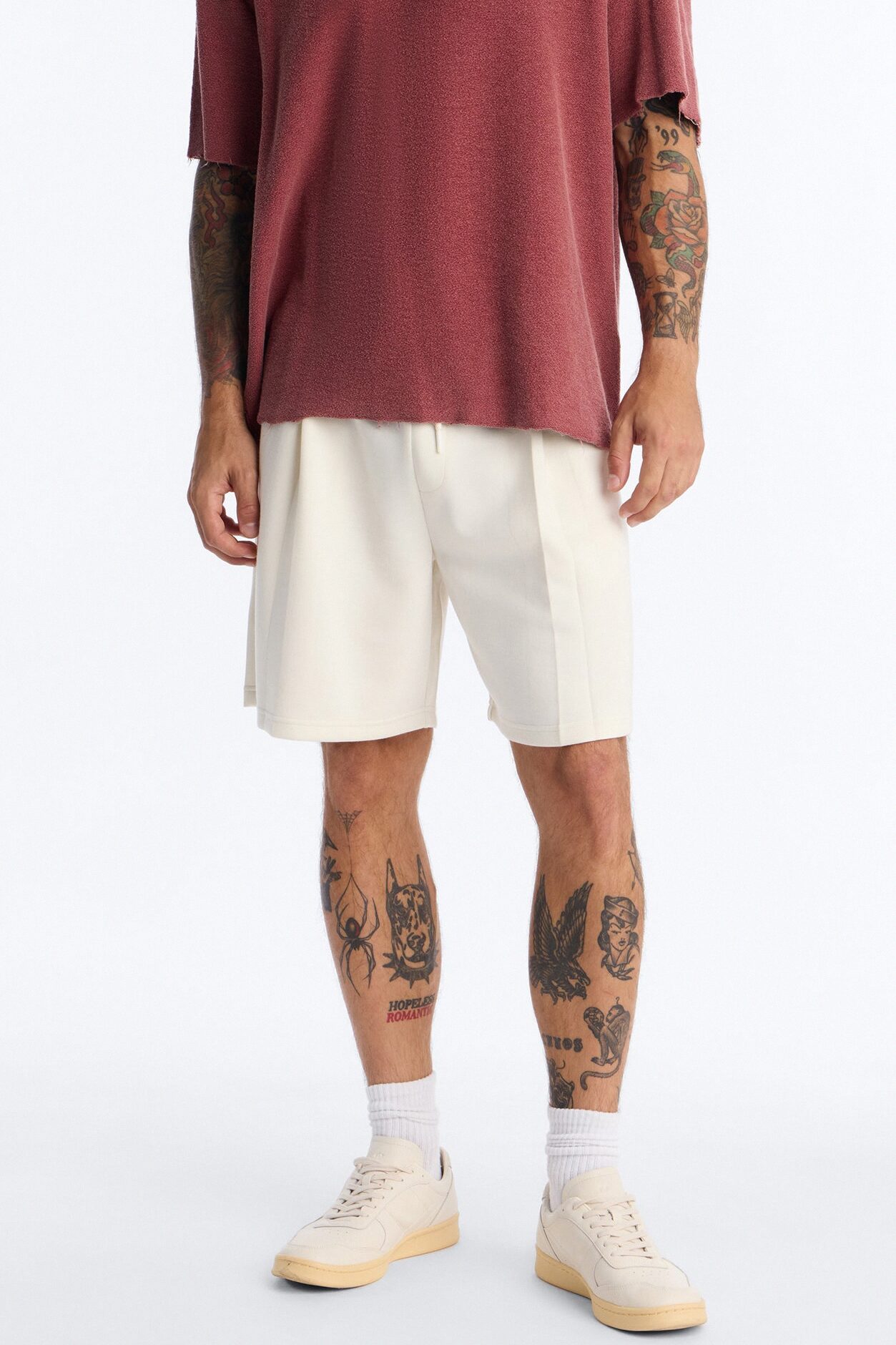 Savoy Pleated Short - Cream