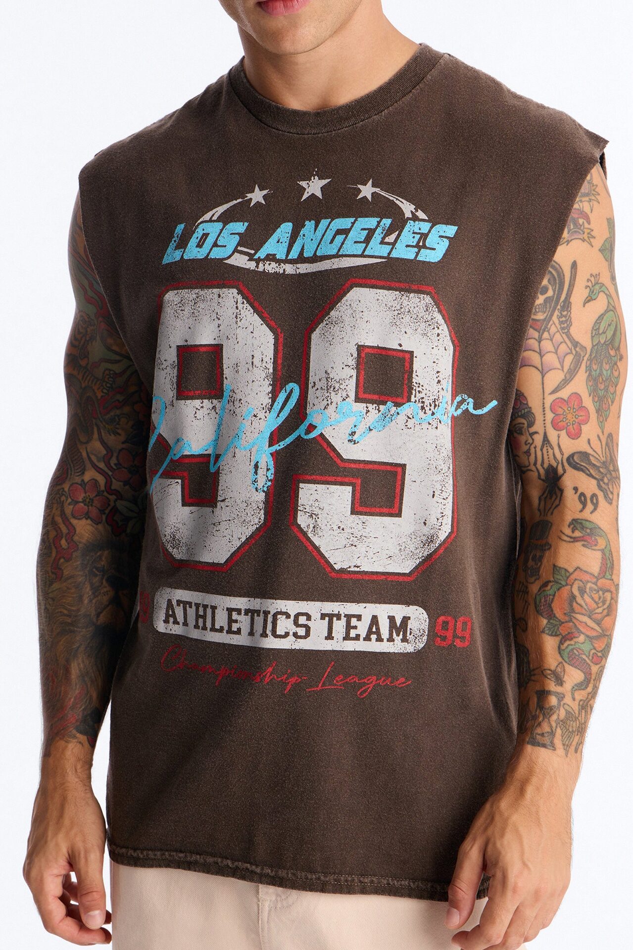 Los Angeles 99 Muscle Tee - Brown