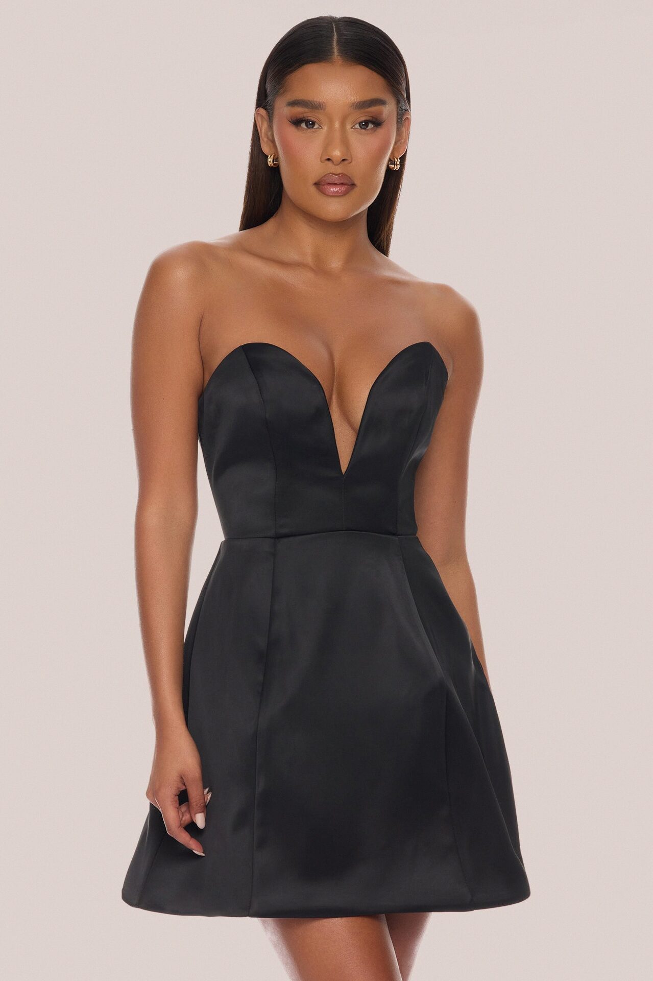 Saydee A Line Mini Dress - Black