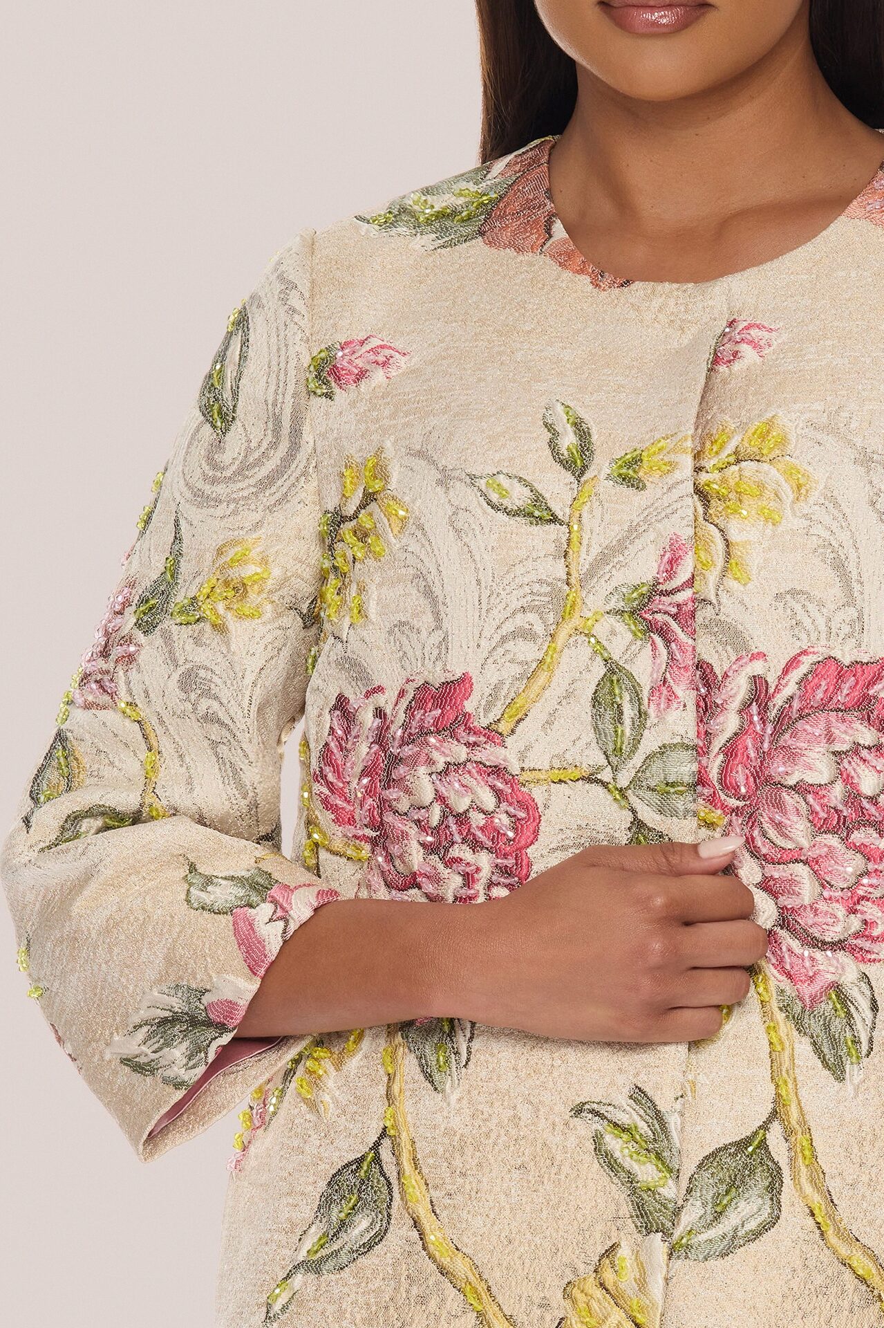 Riannon Jacquard Jacket - Taupe