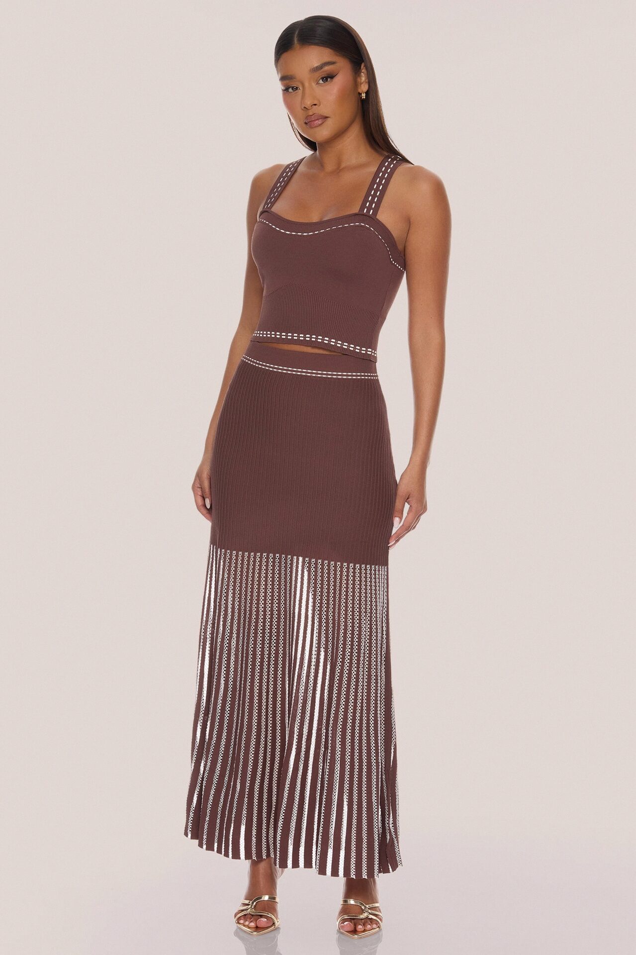 Weekend Dreaming Skirt Set - Brown