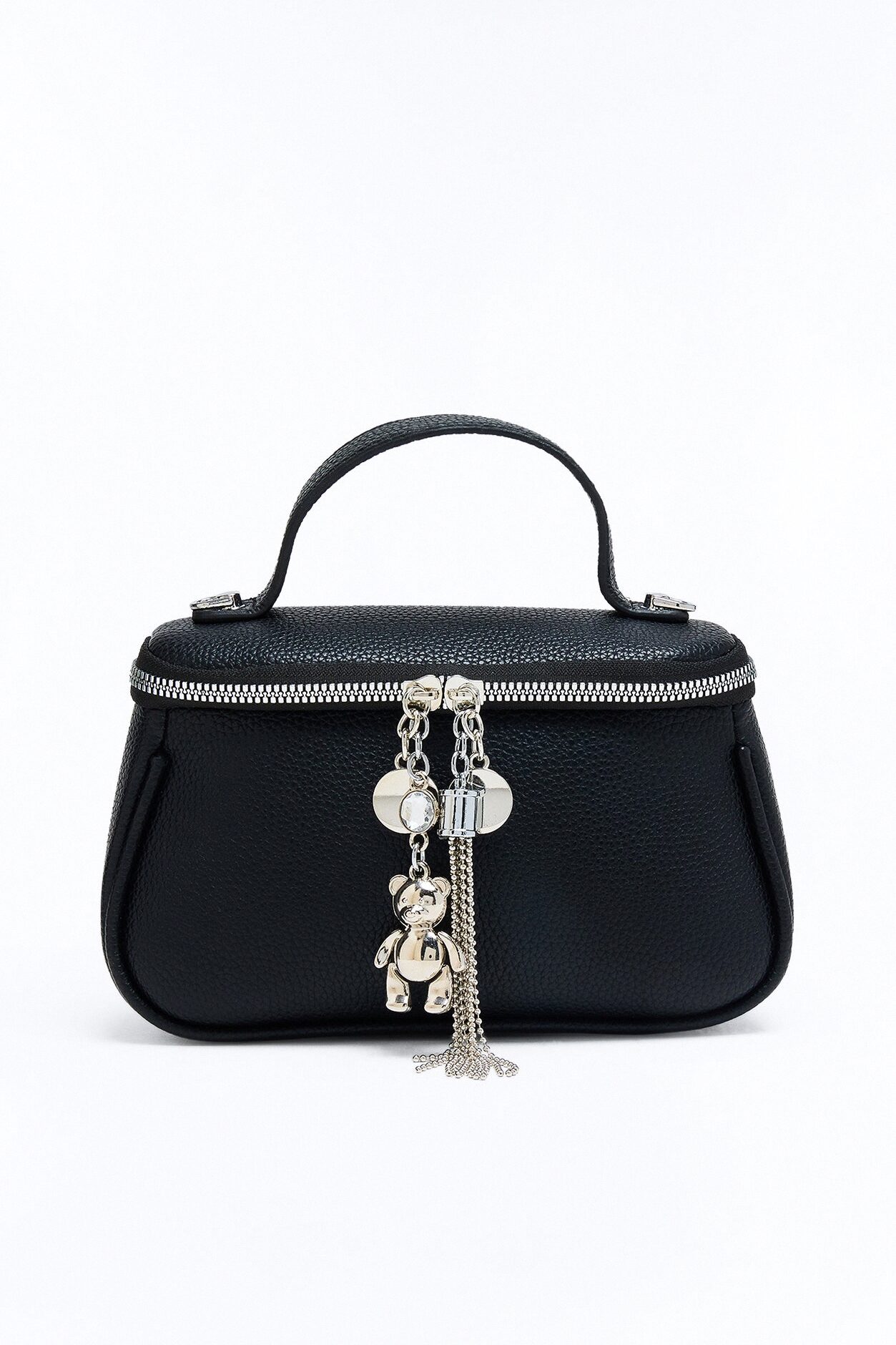 Bringing The Charm Faux Leather Crossbody - Black