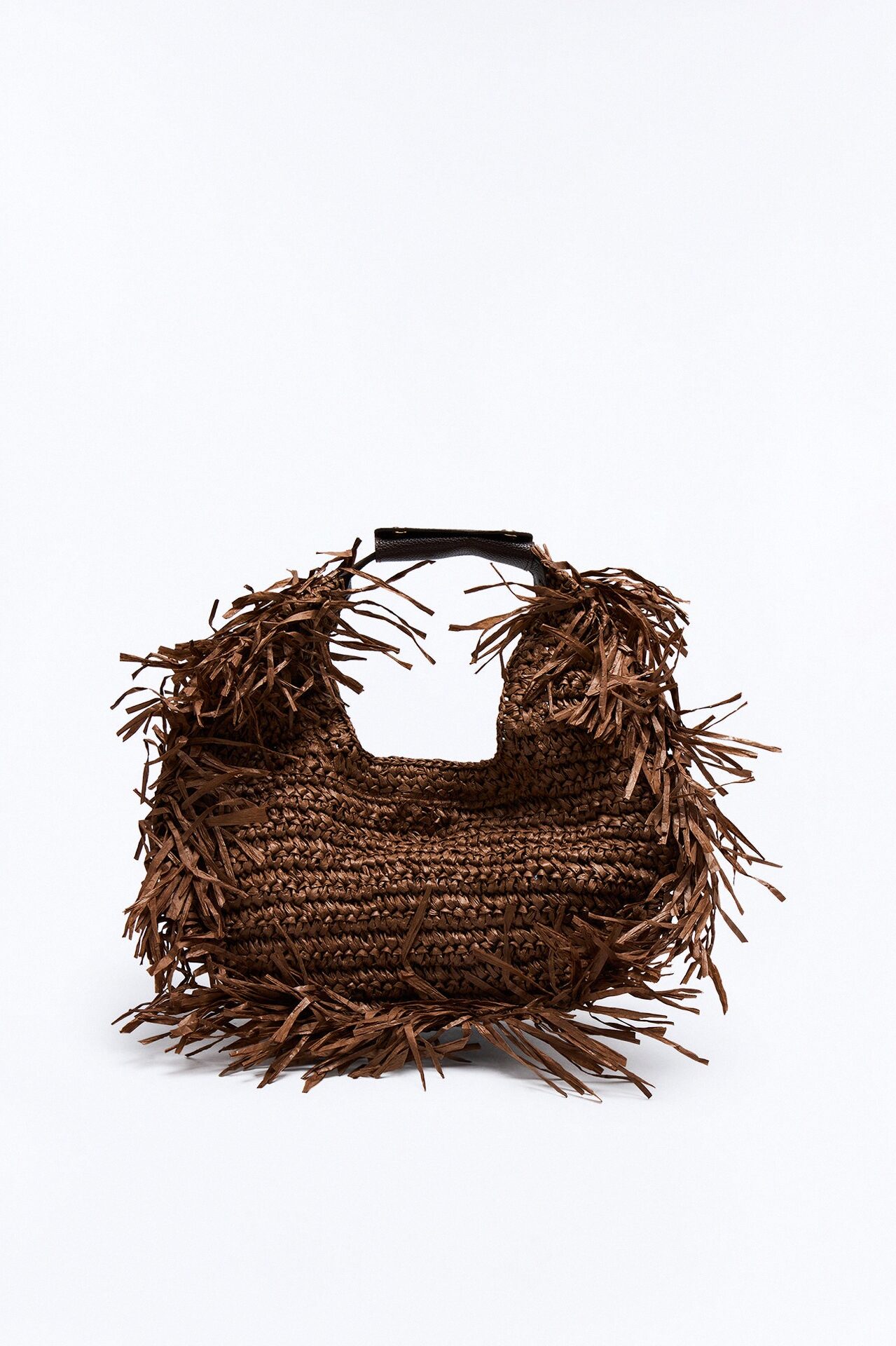 Sunseeker Straw Satchel Handbag - Brown