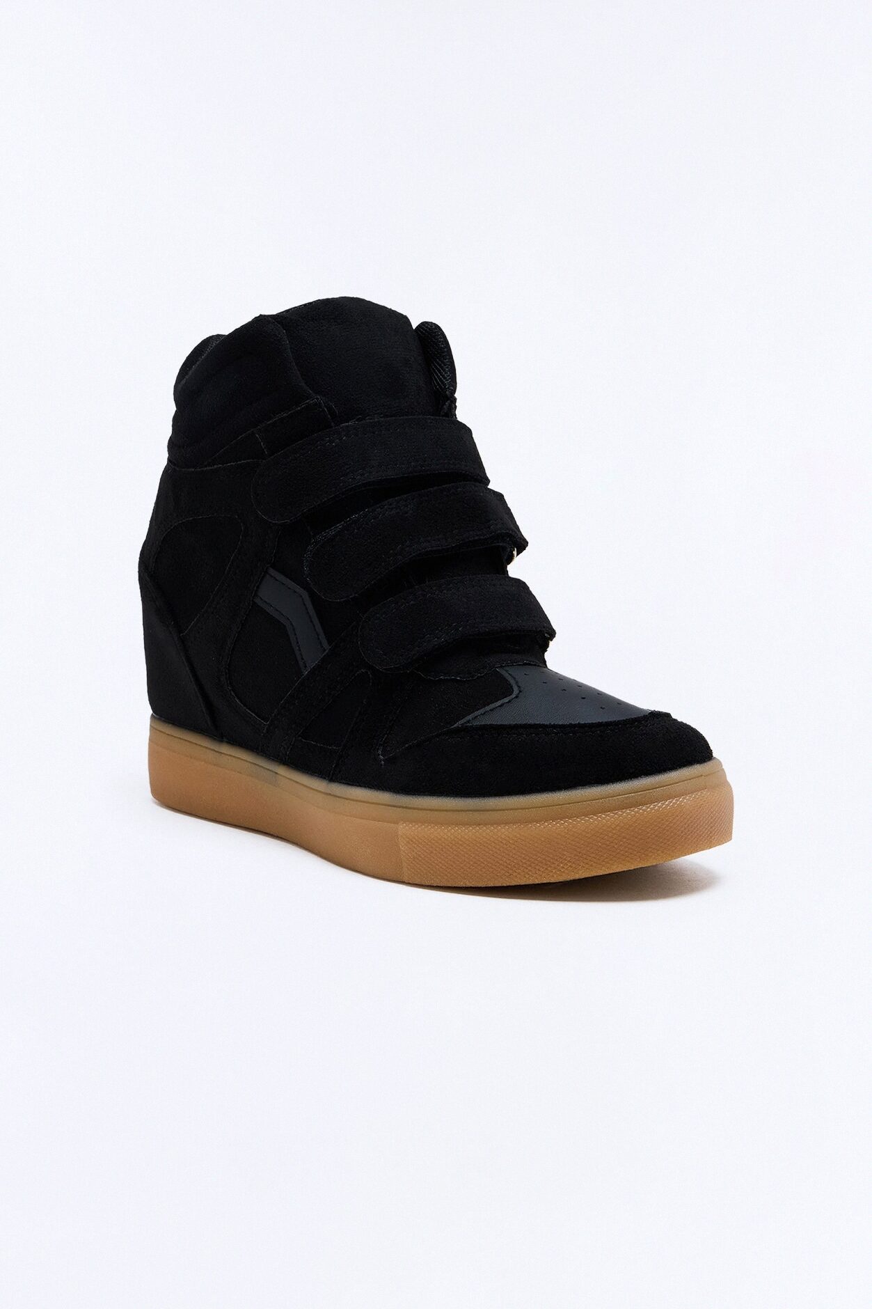 Cardio Suede Wedge Sneakers - Black