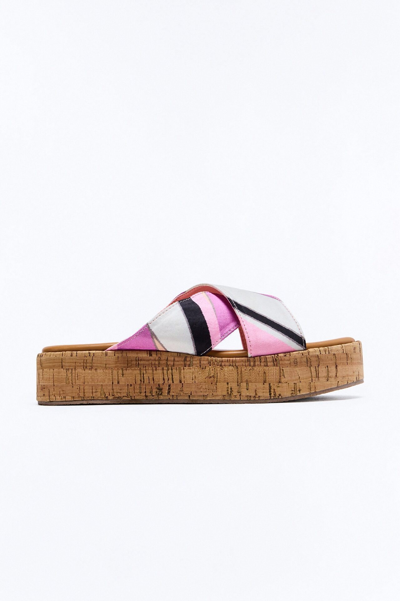 Bonfire Cork Platform Sandals - Pink/combo