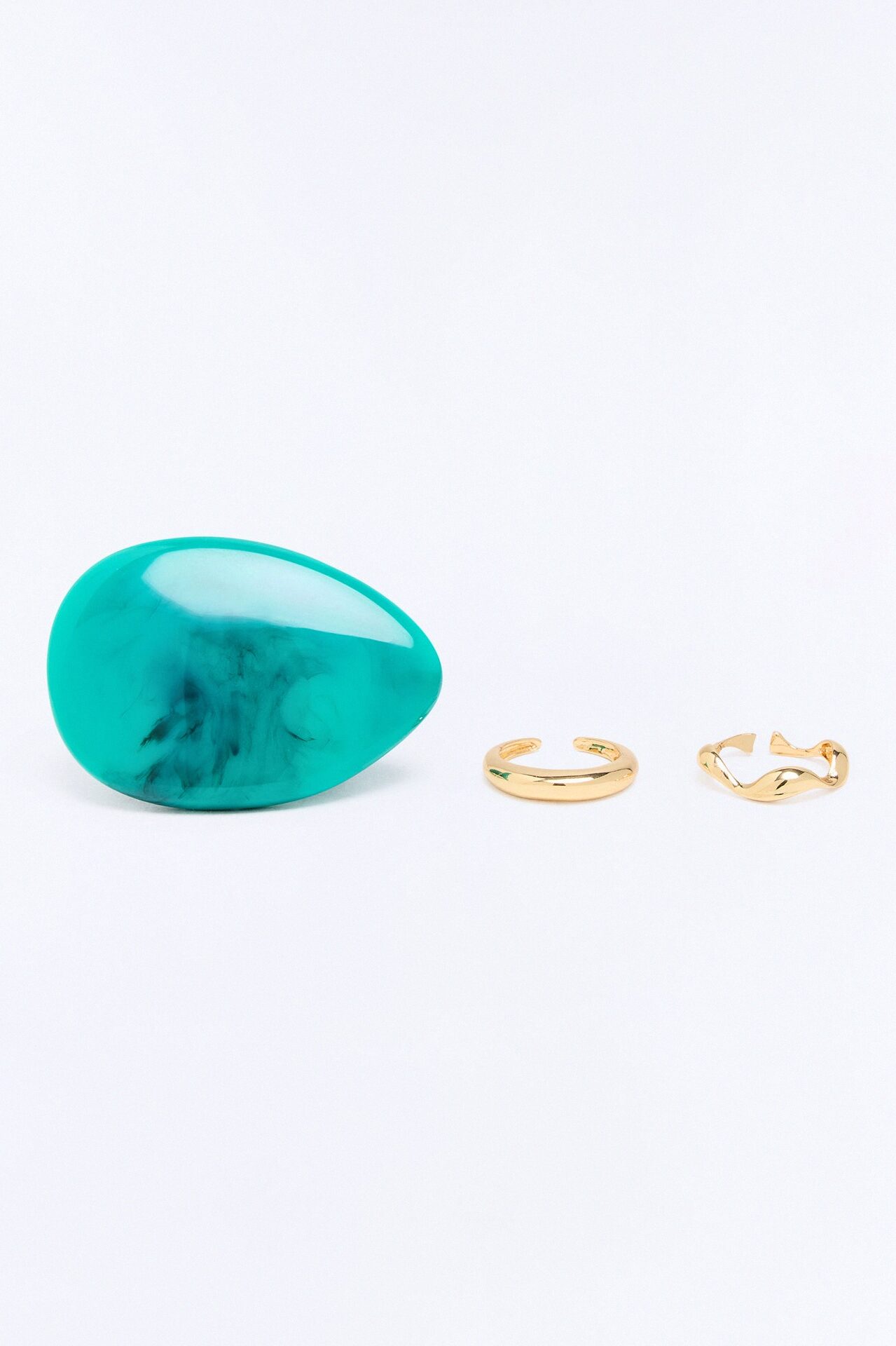 Deep Waters 3 Piece Ring Set - Turquoise/combo