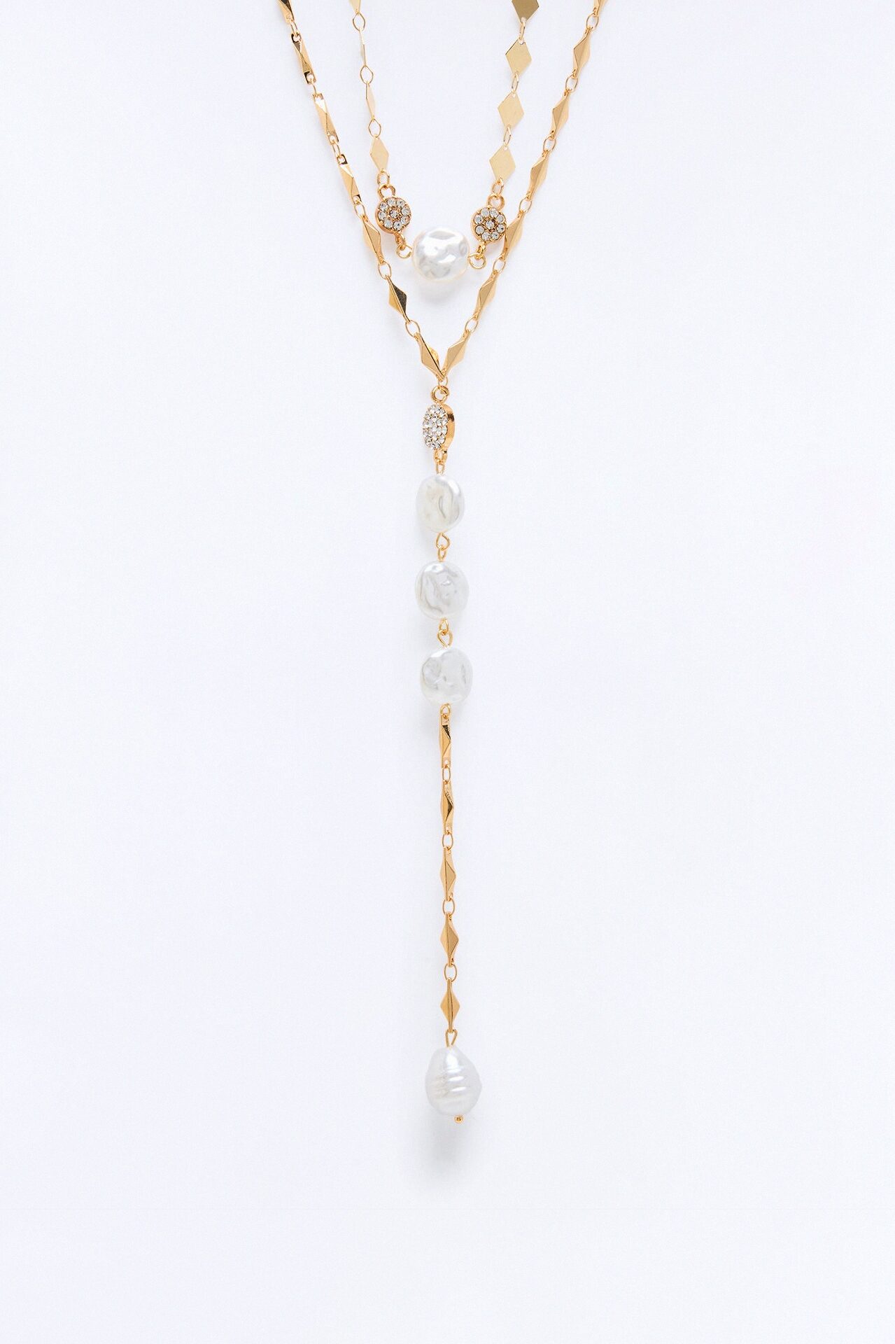 Dreamer Freshwater Pearl Lariat Necklace - Gold