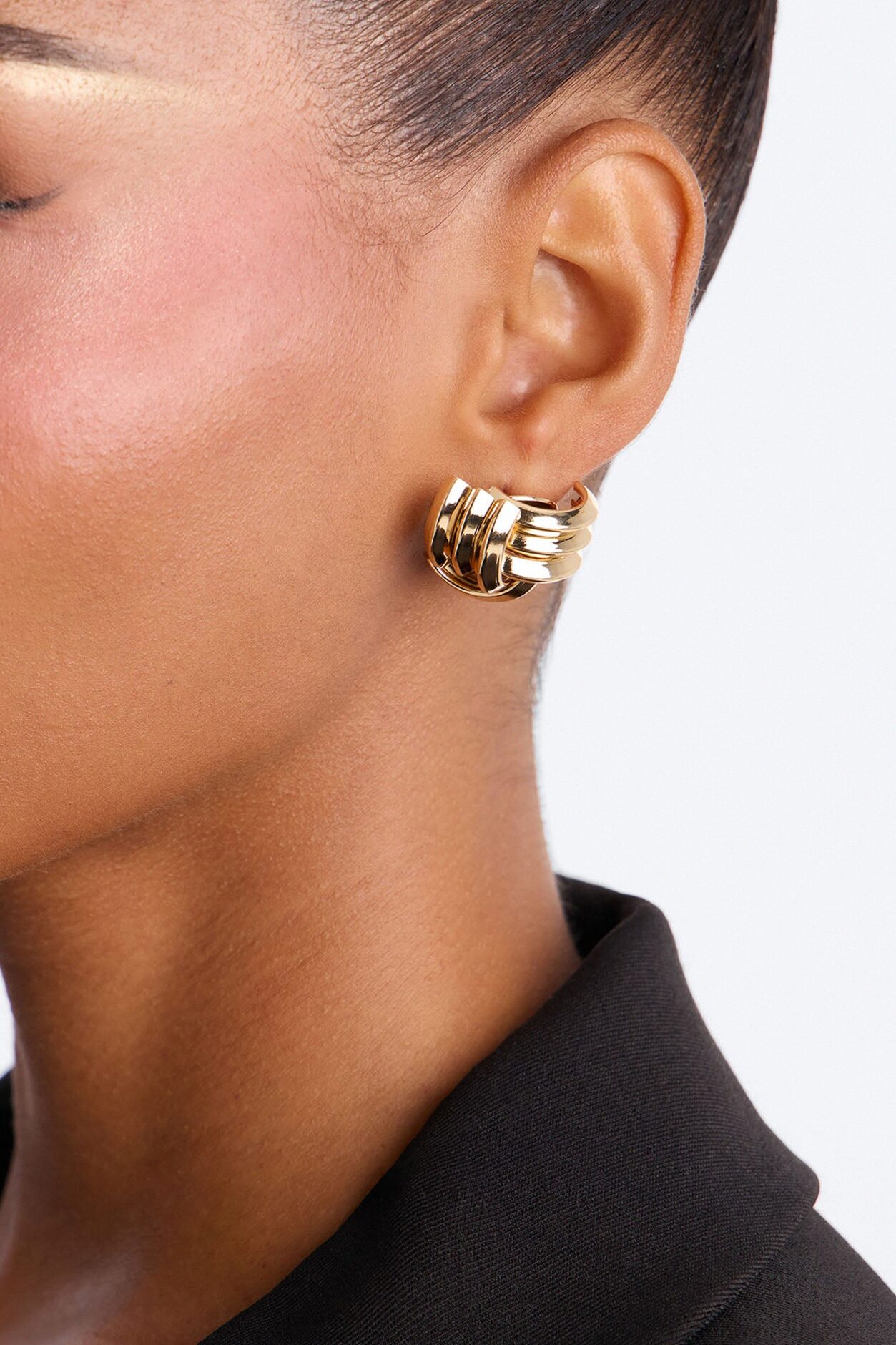 Olivia Twisted Knot Stud Earrings - Gold