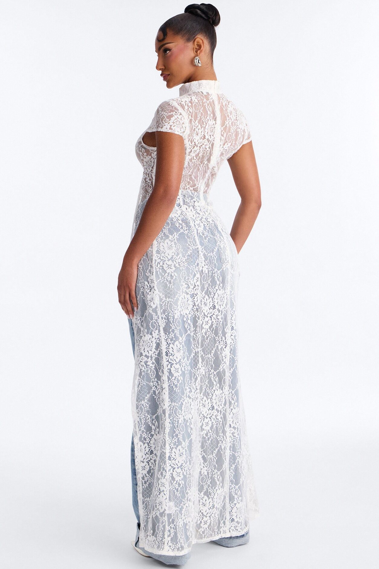 Tonight's Obsession Long Lace Top - White