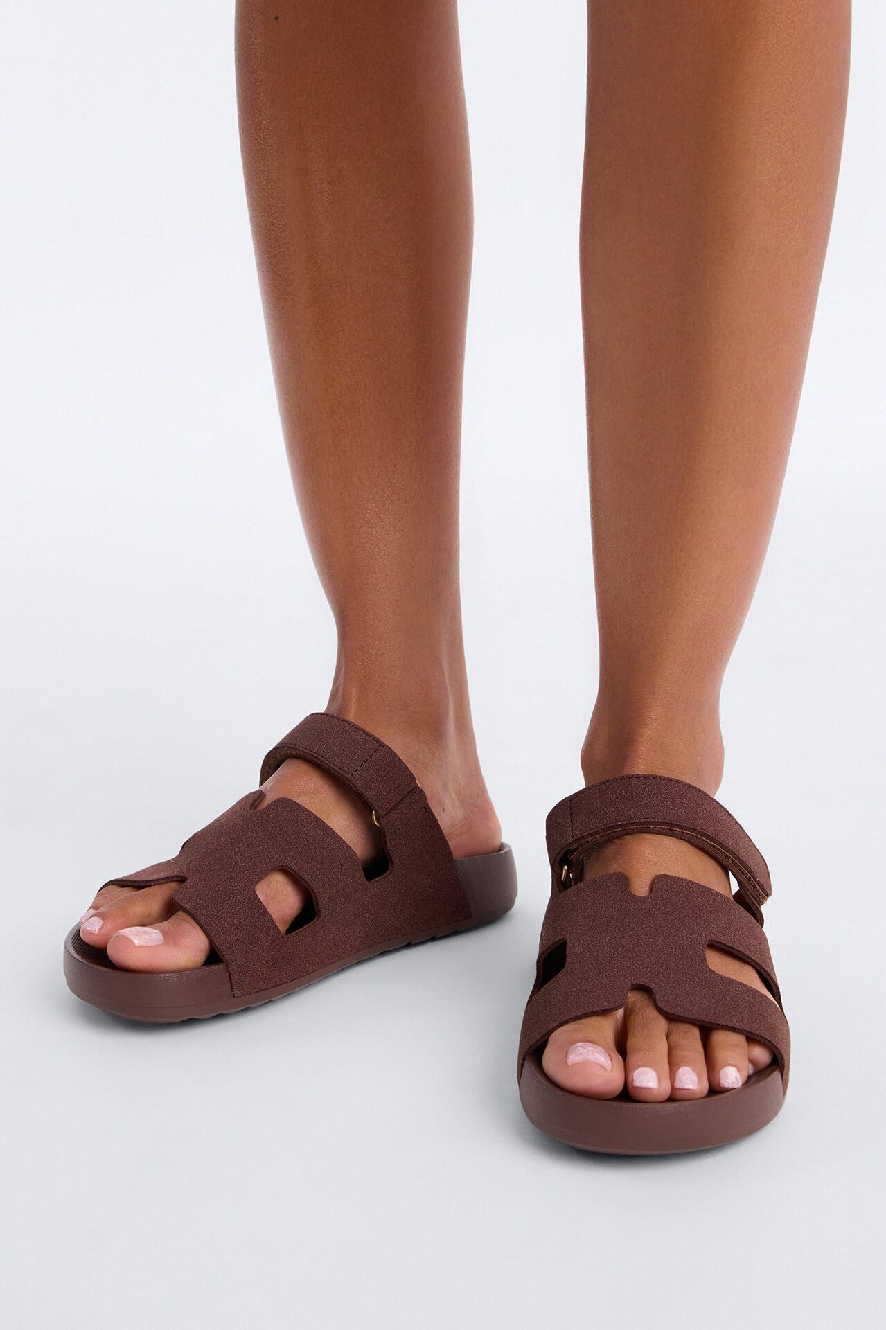 Mack Faux Suede Slides - Chocolate