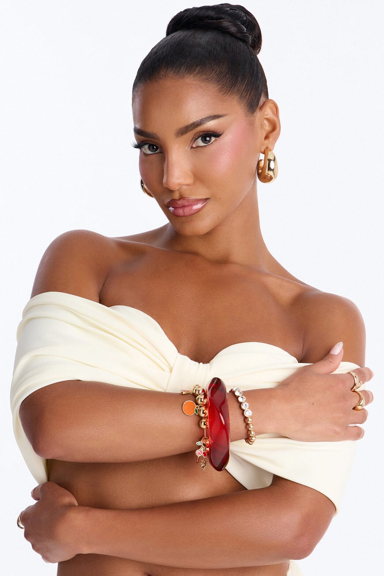 Fruit Pop 3 Piece Bracelet Set - Gold/Red