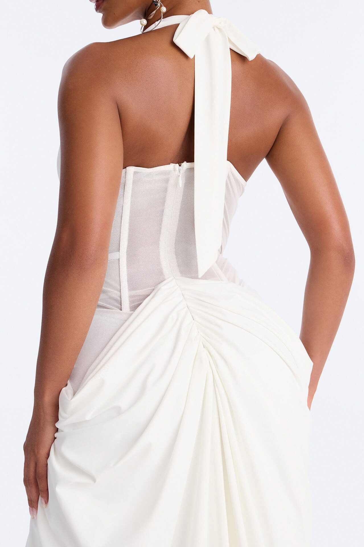 Shut It Down Corset Maxi Dress - White