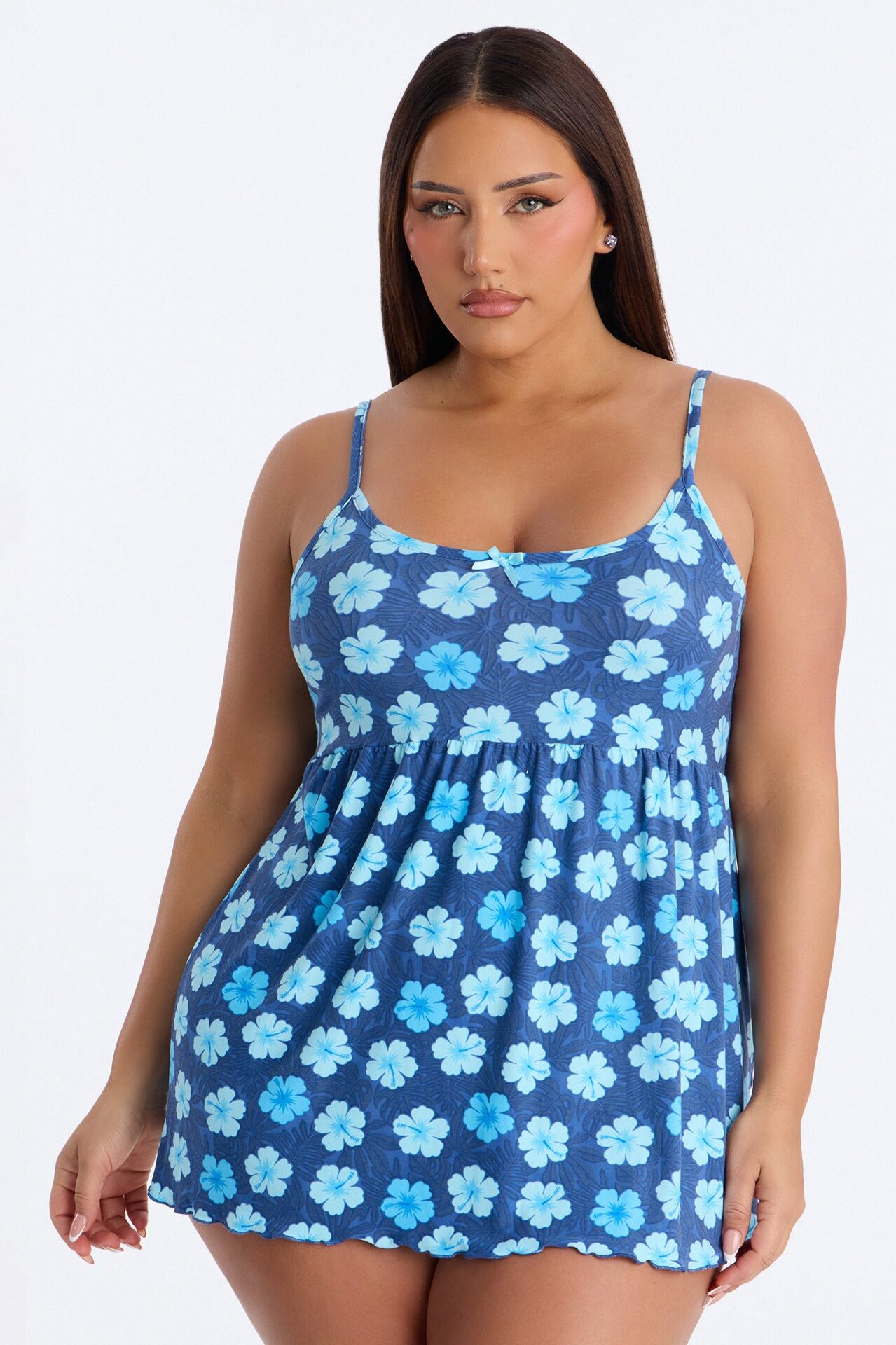 Flowers Are Restful PJ Sleep Dress - Blue