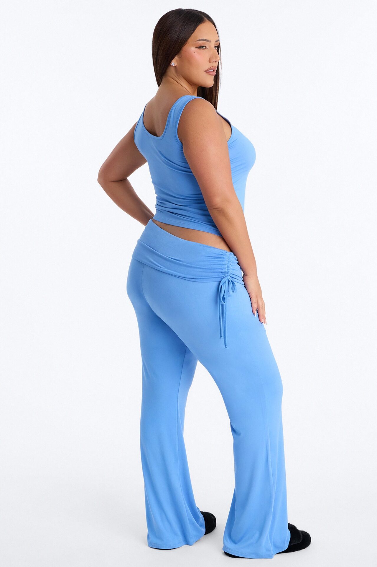 Petty Dreams Tank PJ Foldover Pant Set - Blue
