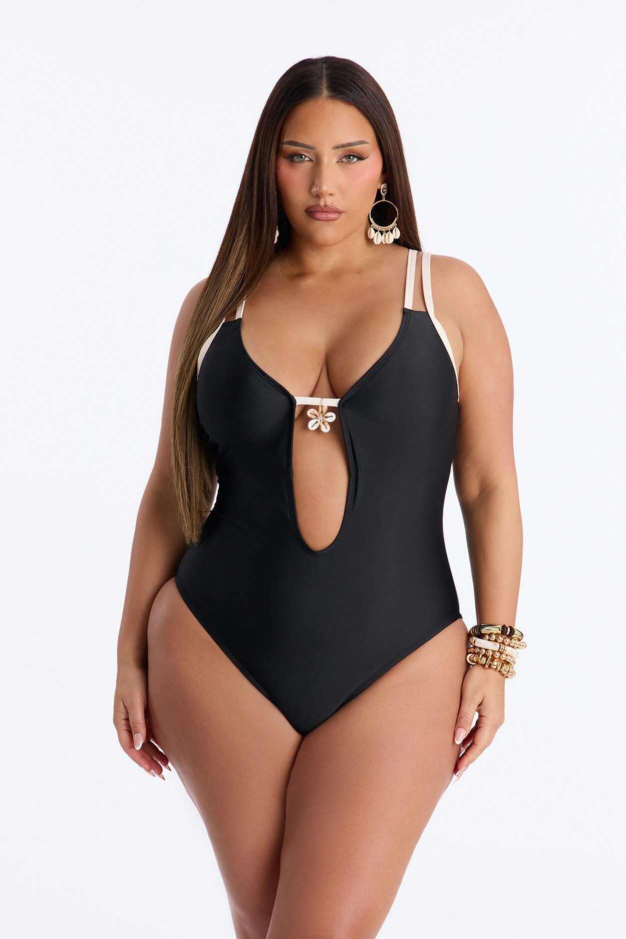 Tatia 1 Piece Bralette Swimsuit - Black