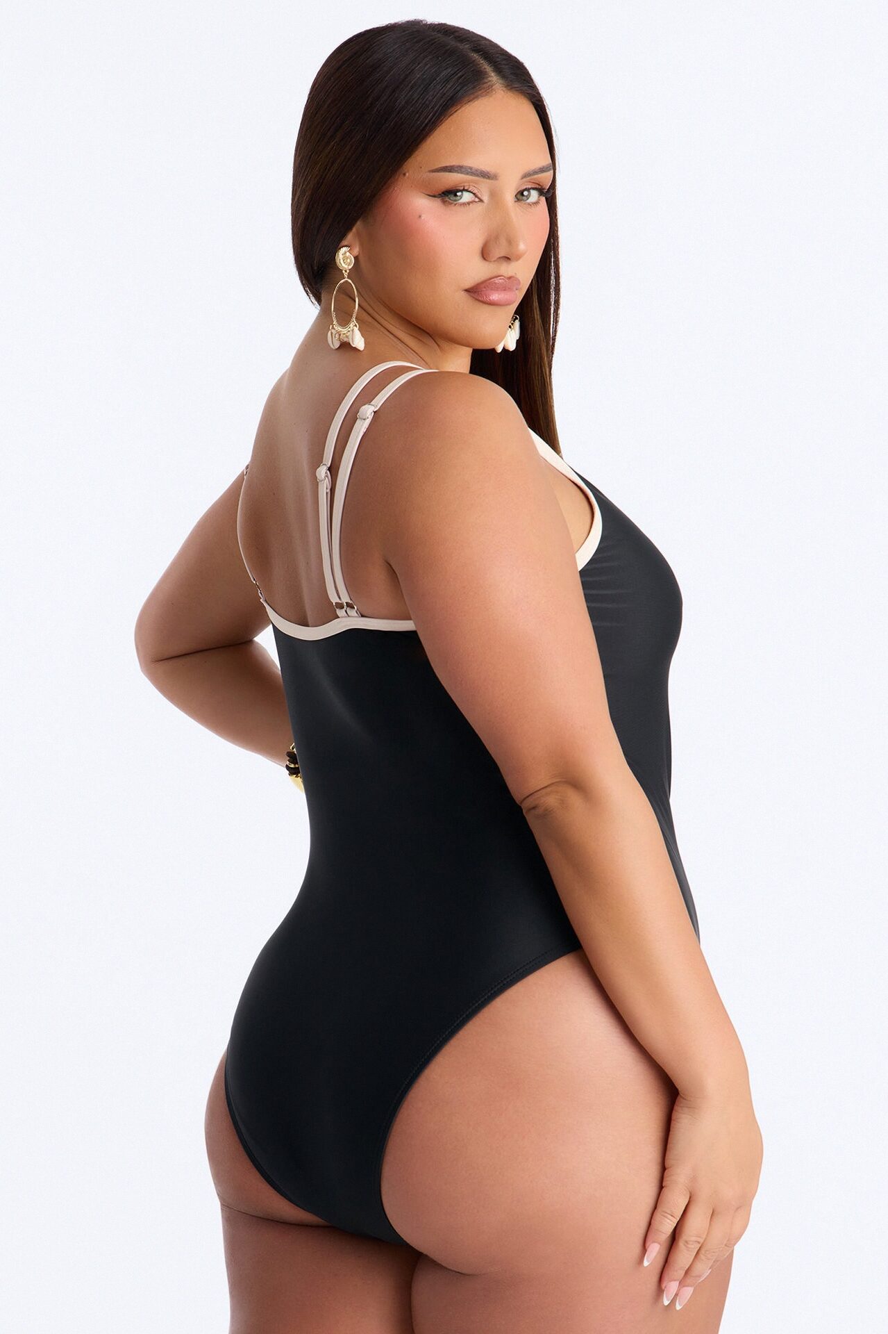 Tatia 1 Piece Bralette Swimsuit - Black