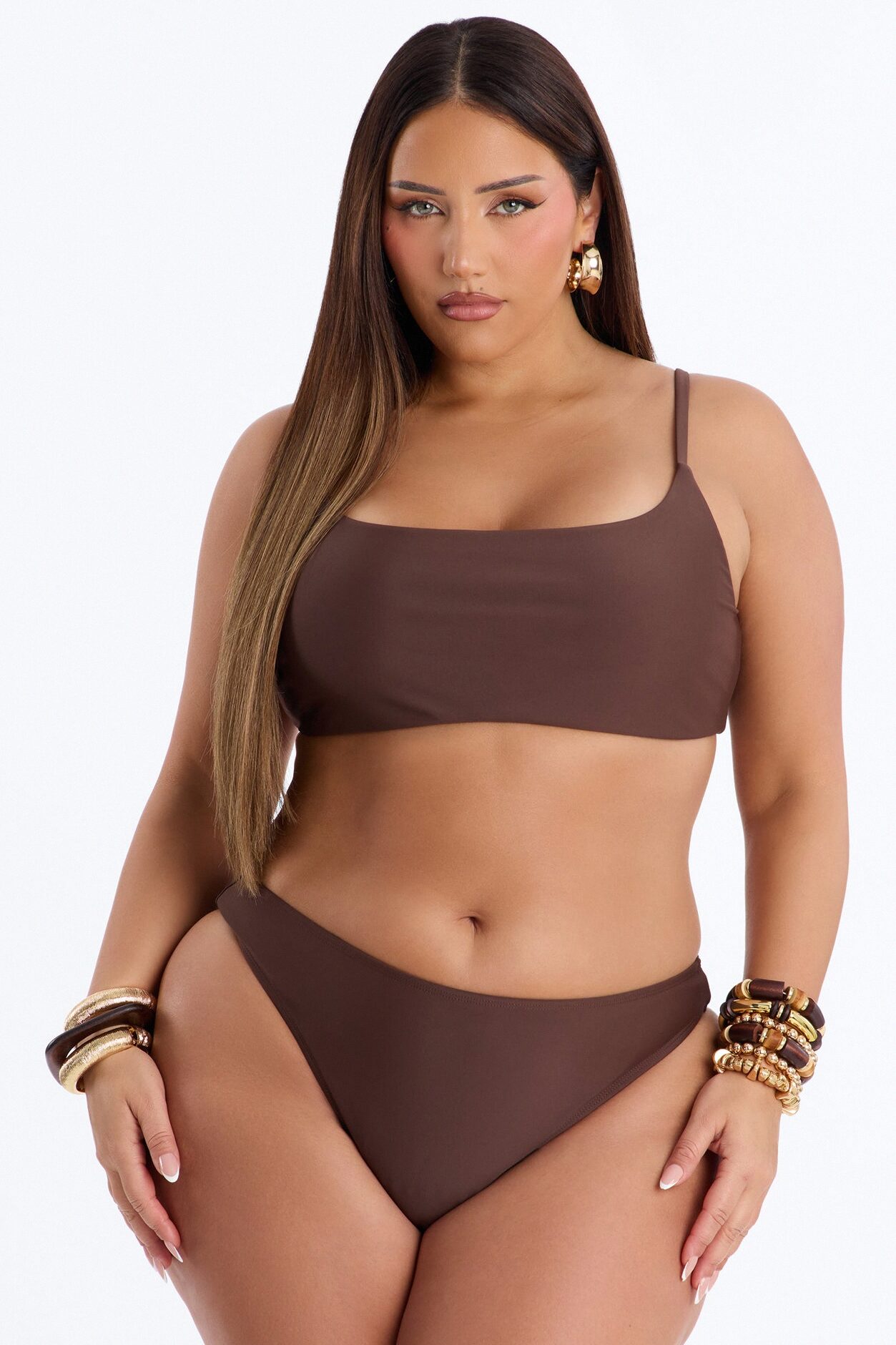 Maui Mix And Match Bralette Bikini Top - Chocolate