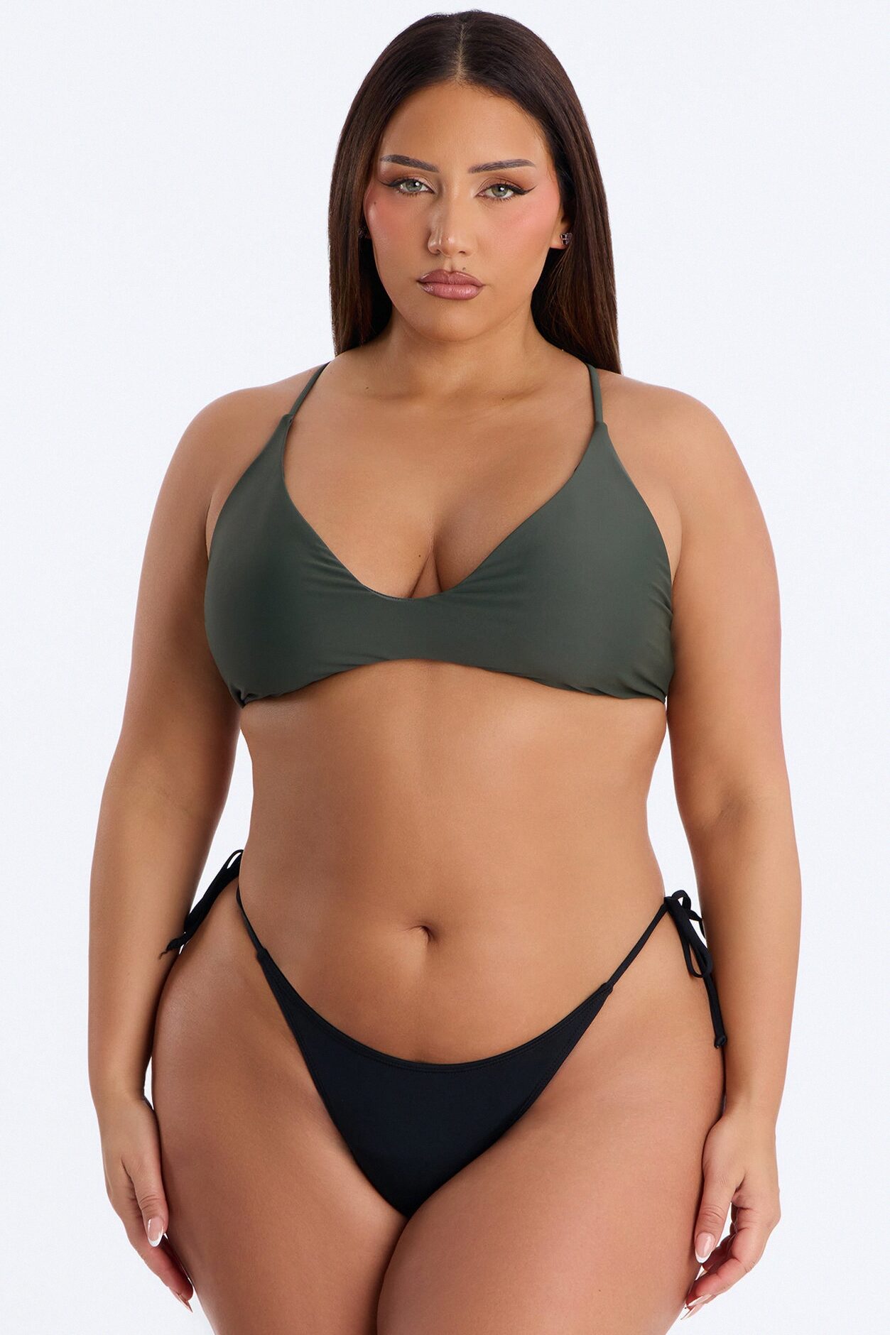 Maui Mix And Match Scoop Bralette Bikini Top - Olive