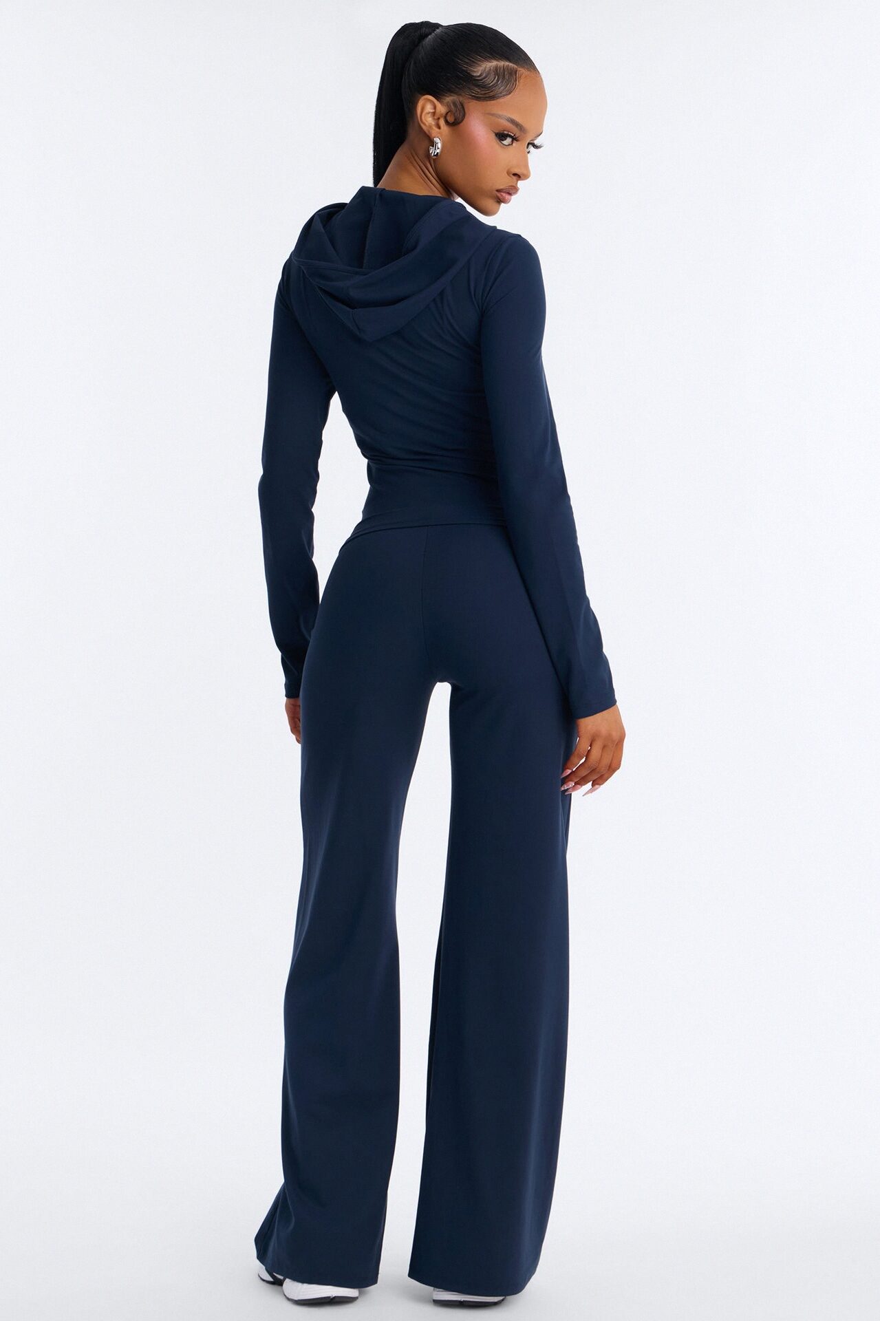 Casual Vibe Zip Up Hoodie Pant Set - Navy