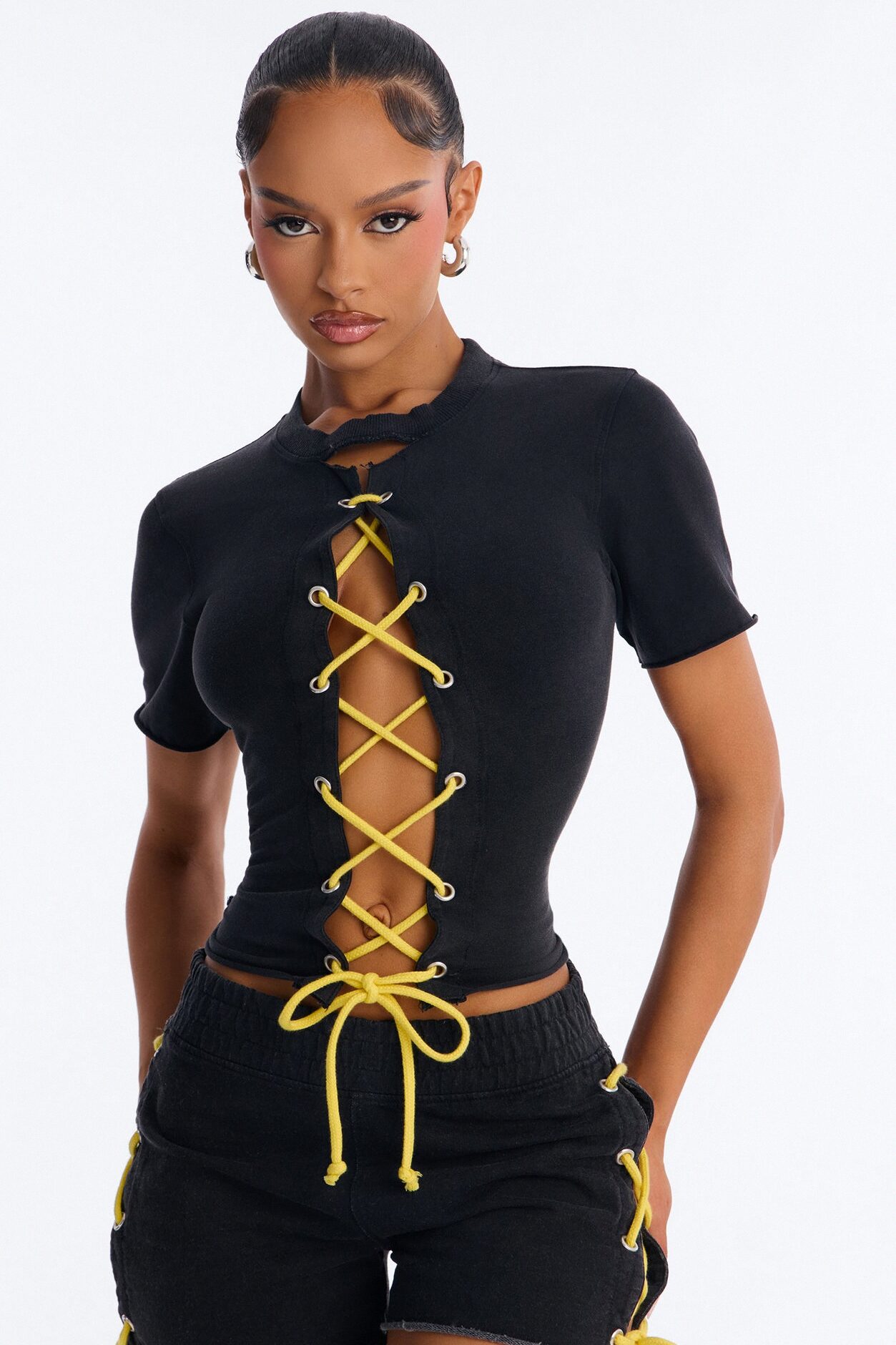 Street Diva Washed Short Set - Black