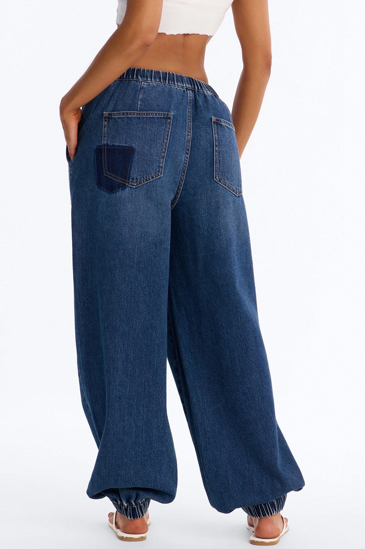 Travel Ready Pull On Jogger Jeans - Dark Wash