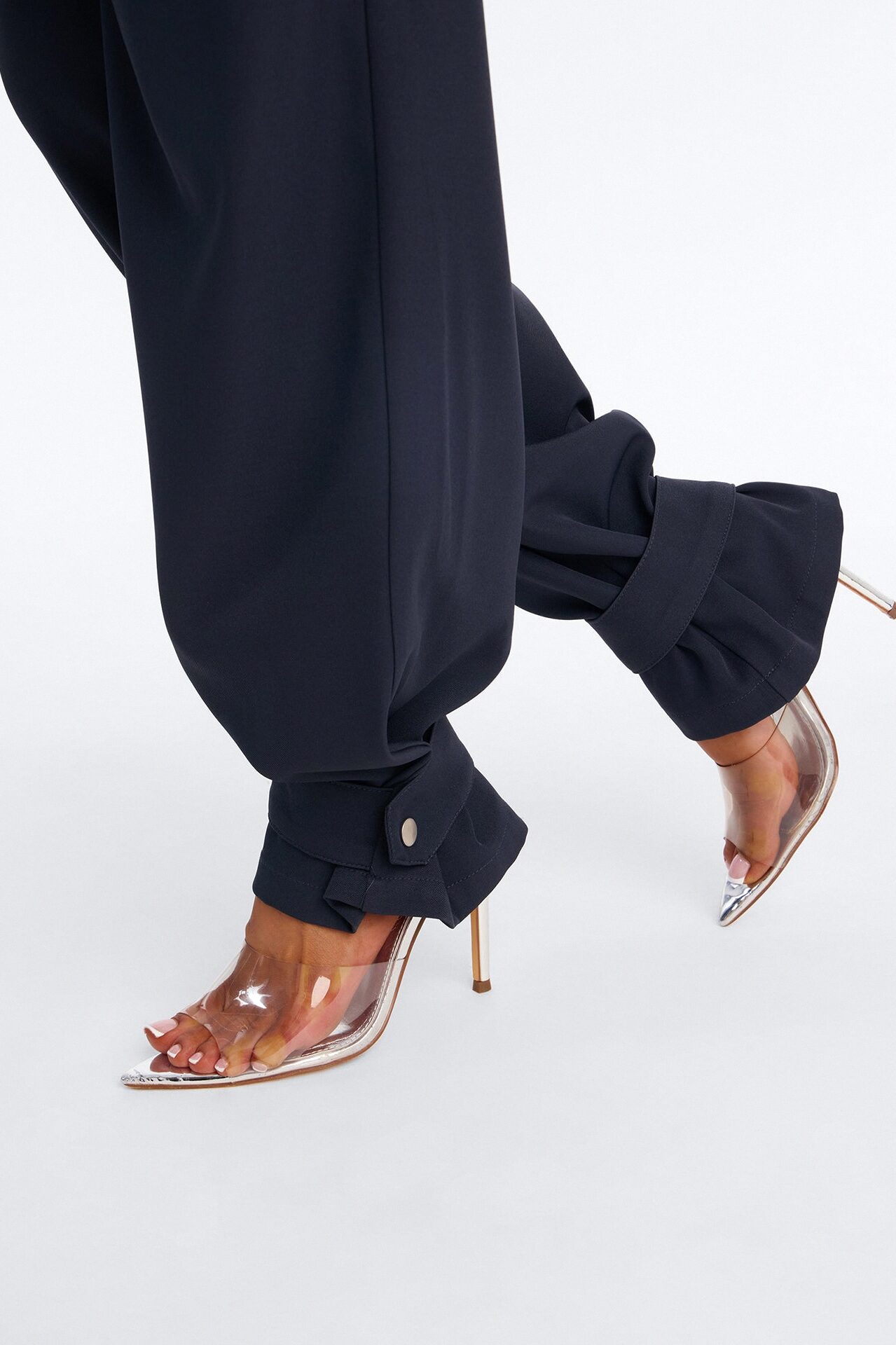 Never Settle Adjustable Cuff Trouser Pants - Navy