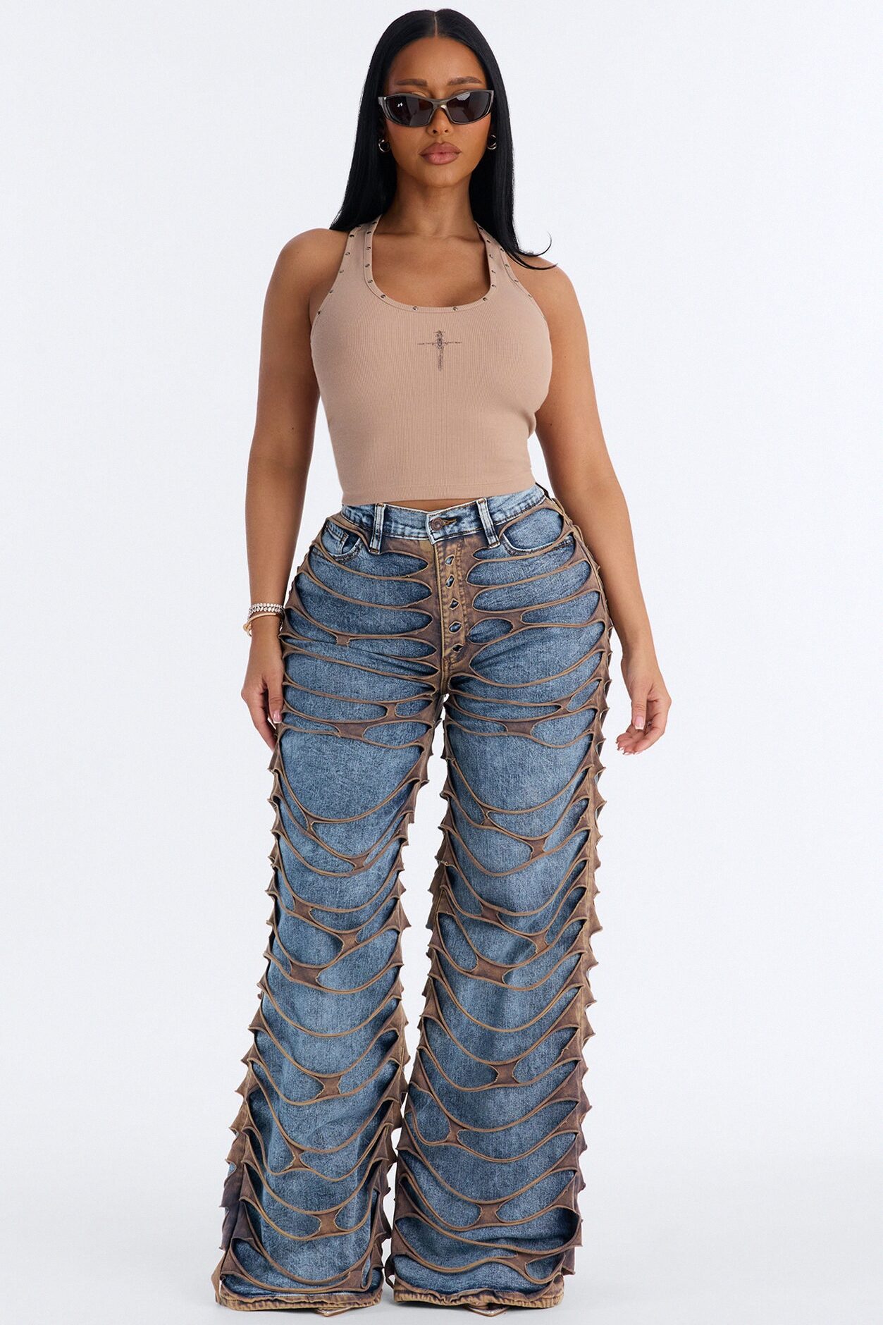 Until We Meet Again Ribbed Tank Top - Sand