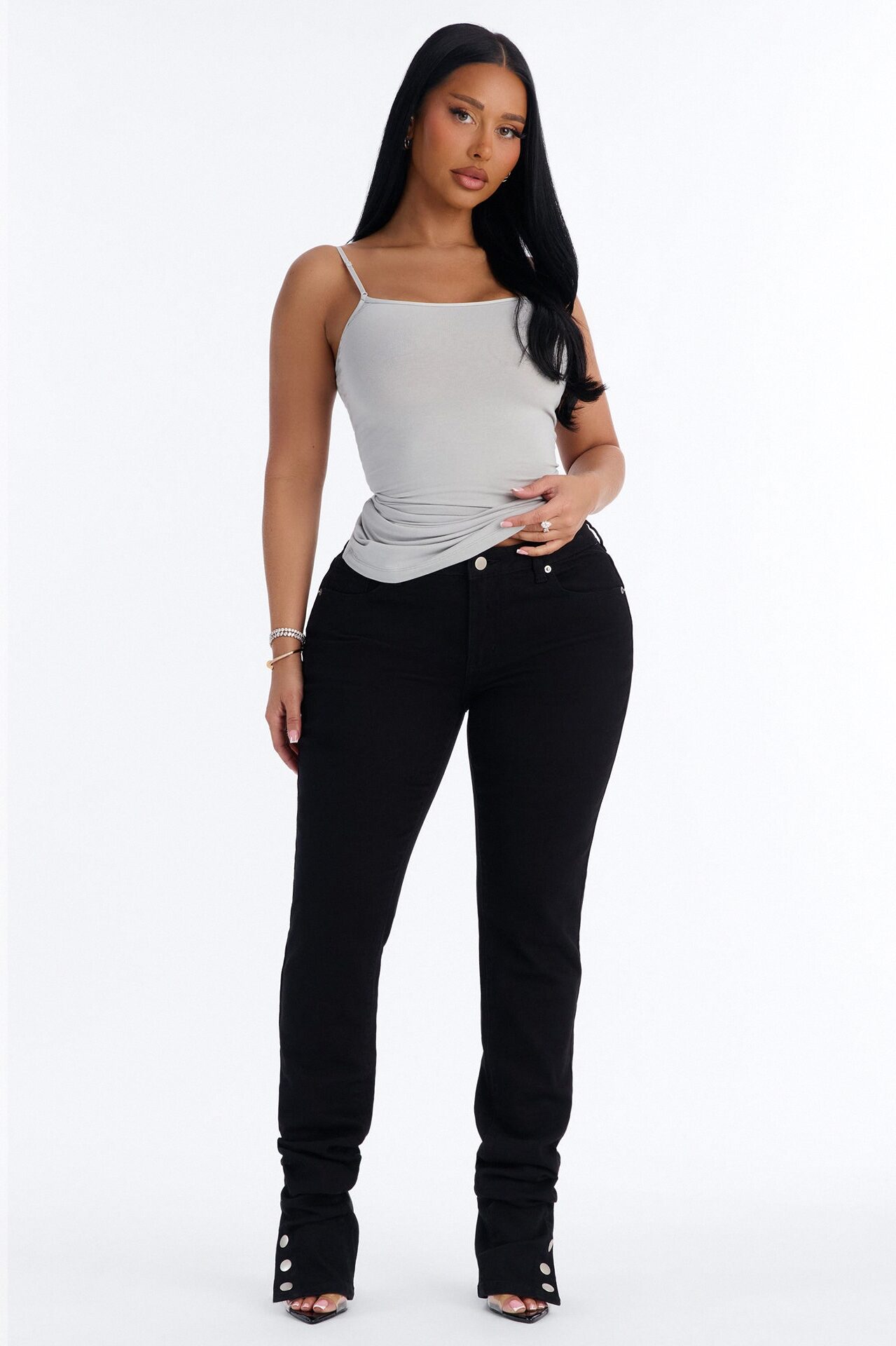 Sara Cami Top - Light Grey