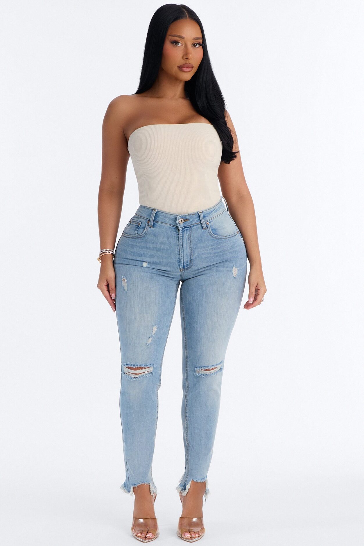 Demi Double Lined Tube Bodysuit - Stone