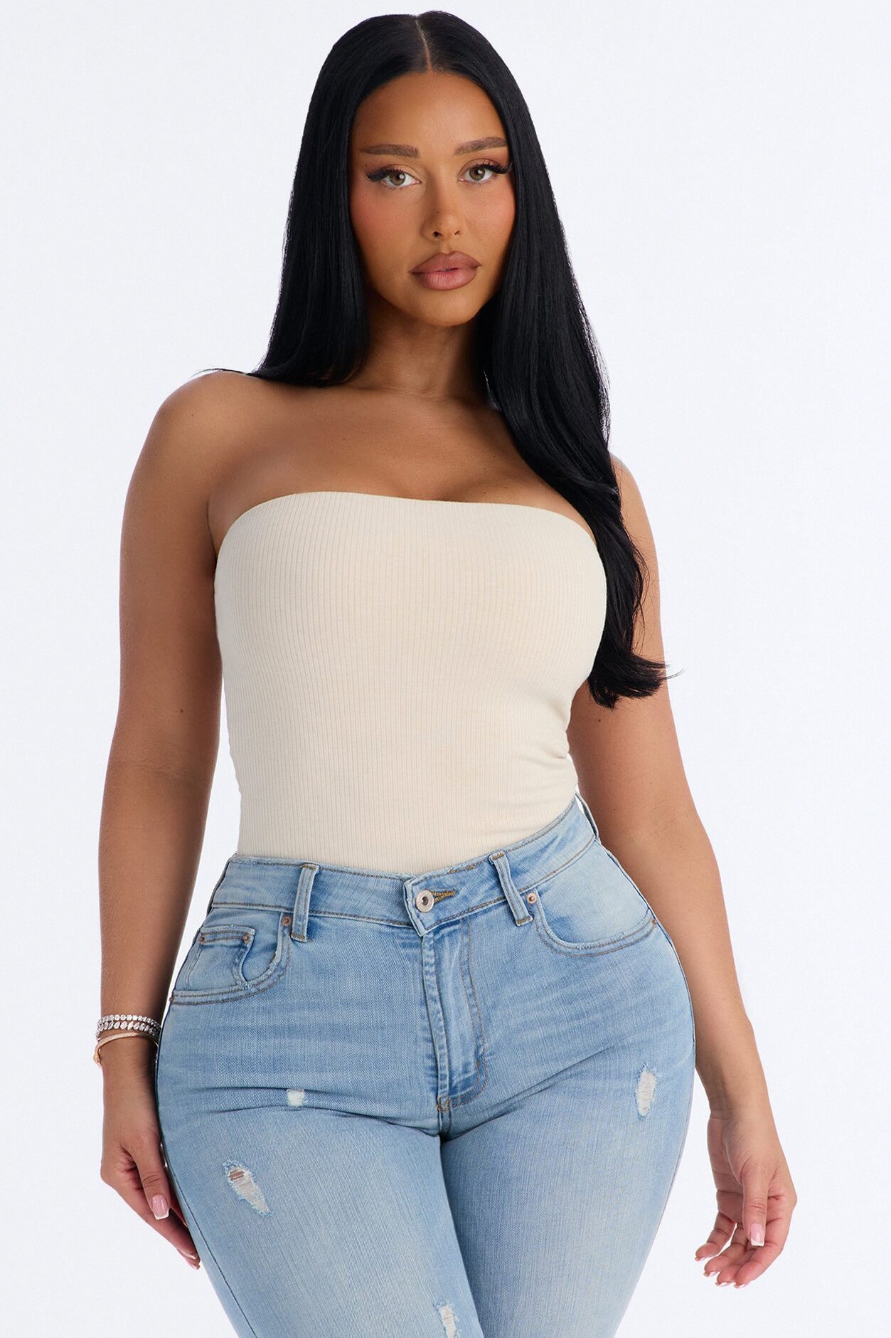 Demi Double Lined Tube Bodysuit - Stone