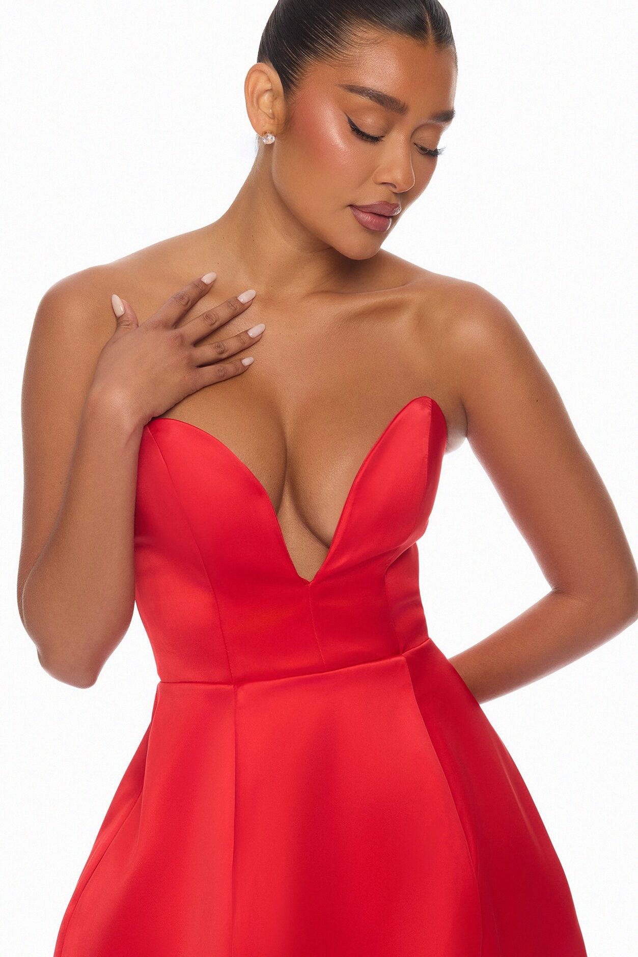 Saydee A Line Mini Dress - Red
