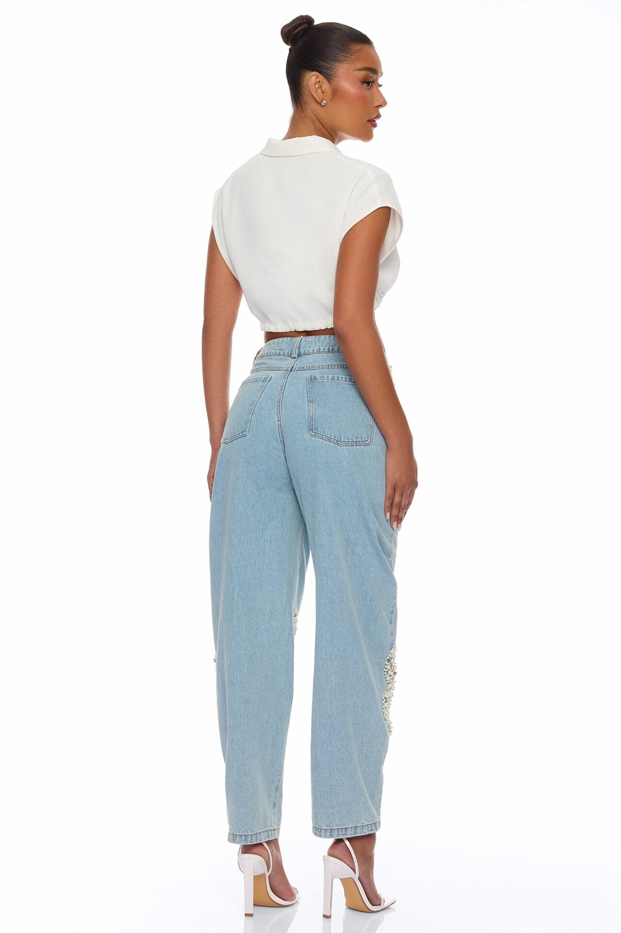 High Standards Embellished Denim Jeans - Light Wash