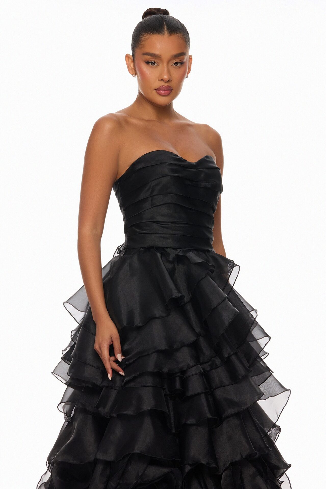 Starstruck Ruffle Organza Gown - Black