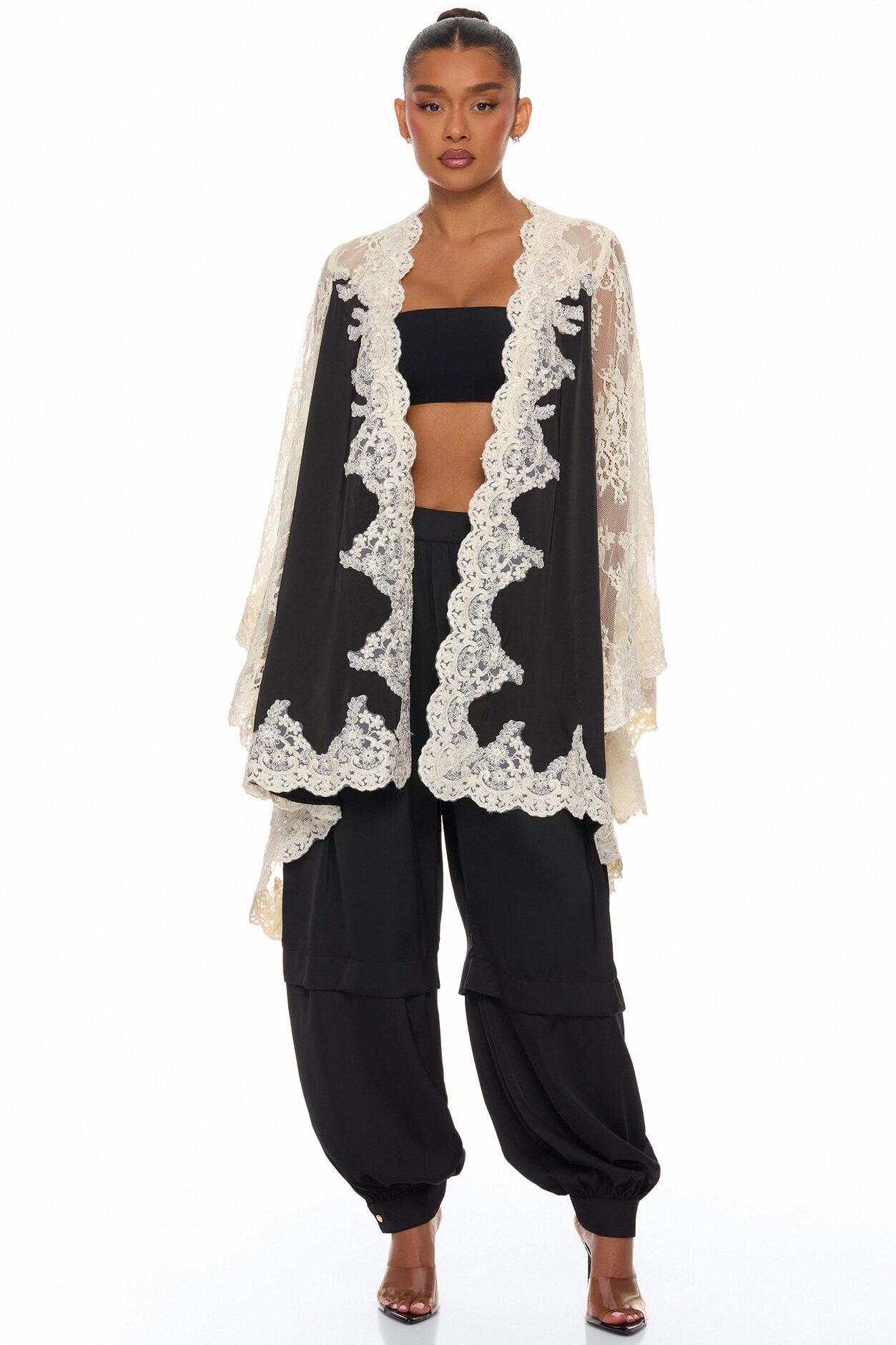 Cathryn Satin Balloon Pant - Black