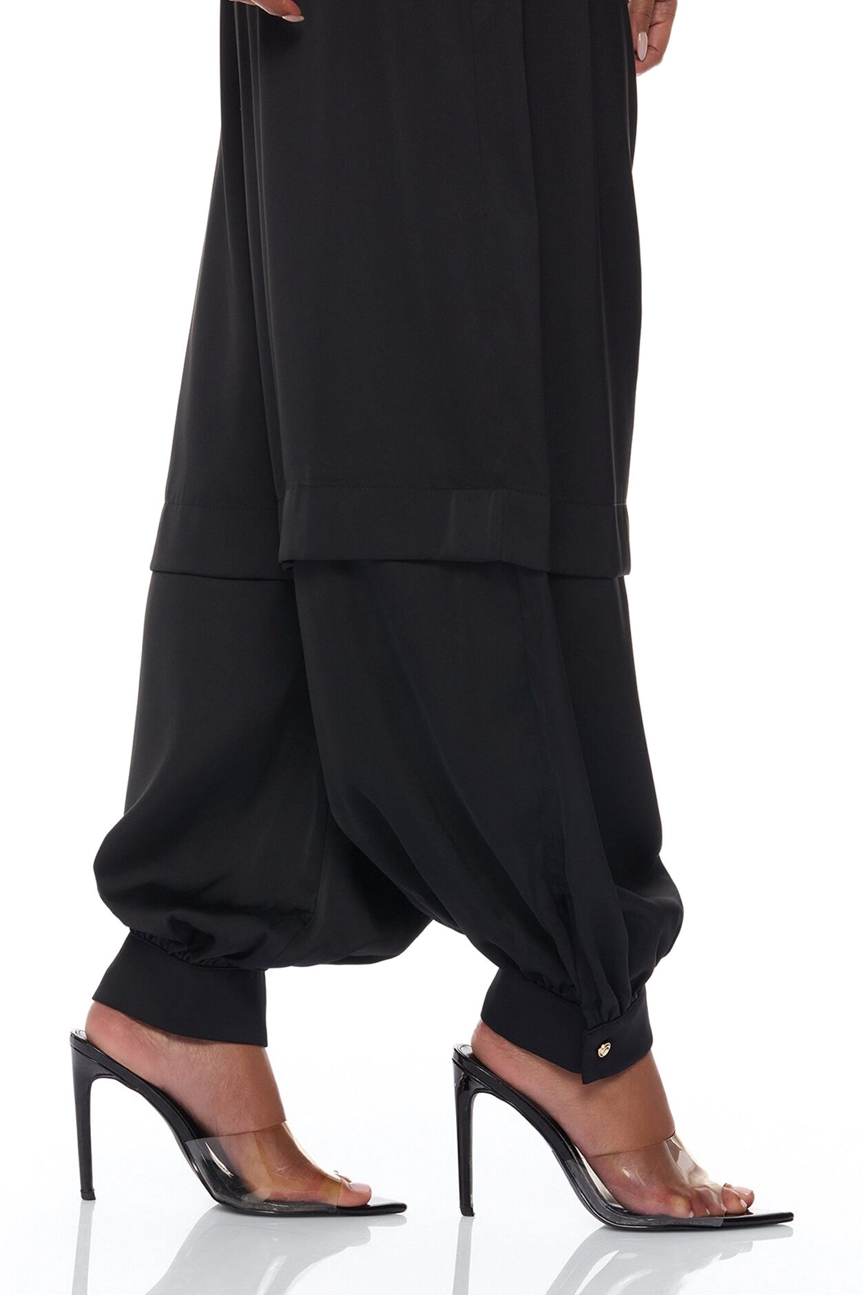 Cathryn Satin Balloon Pant - Black