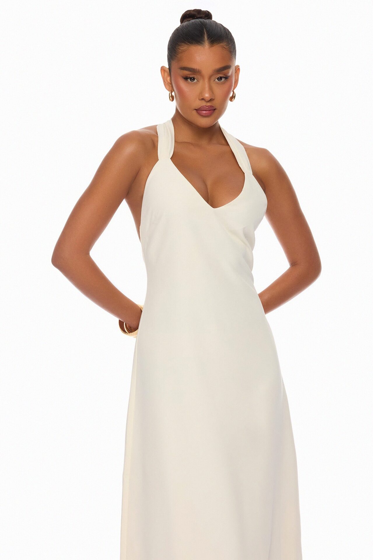Timeless Touch Braided Maxi Dress - Cream