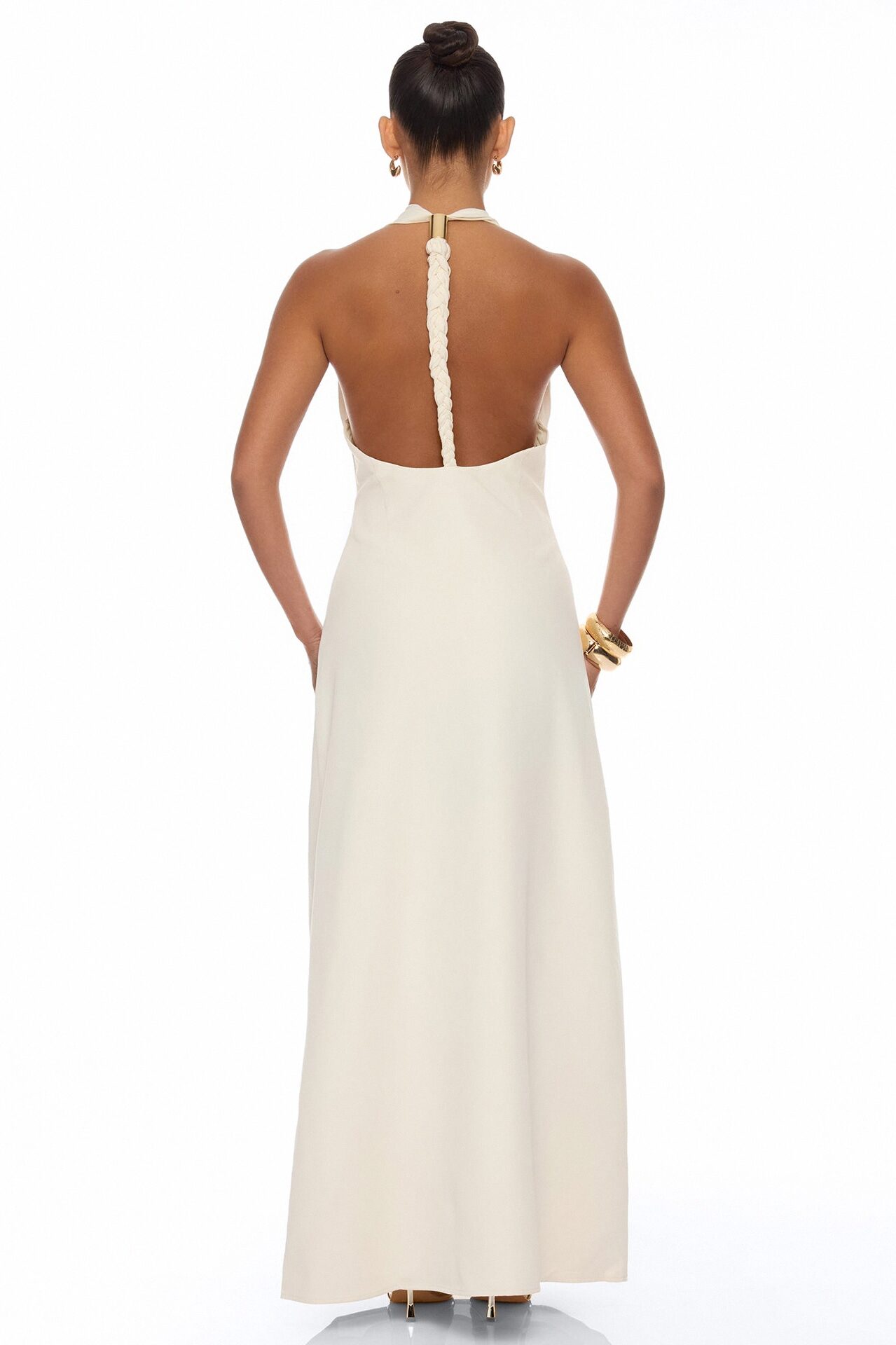 Timeless Touch Braided Maxi Dress - Cream