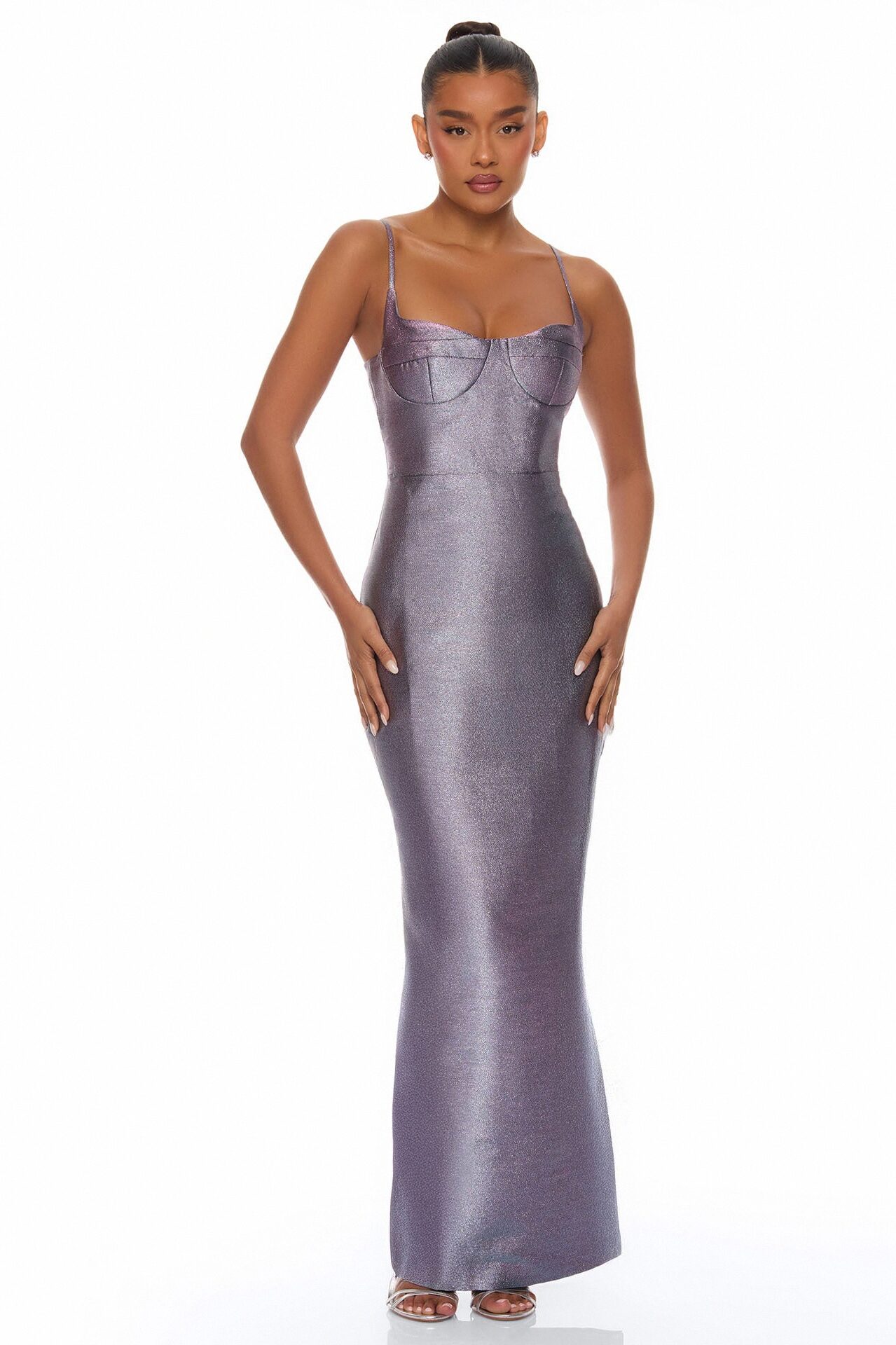 Cosmic Dream Metallic Maxi Dress - Blue/combo