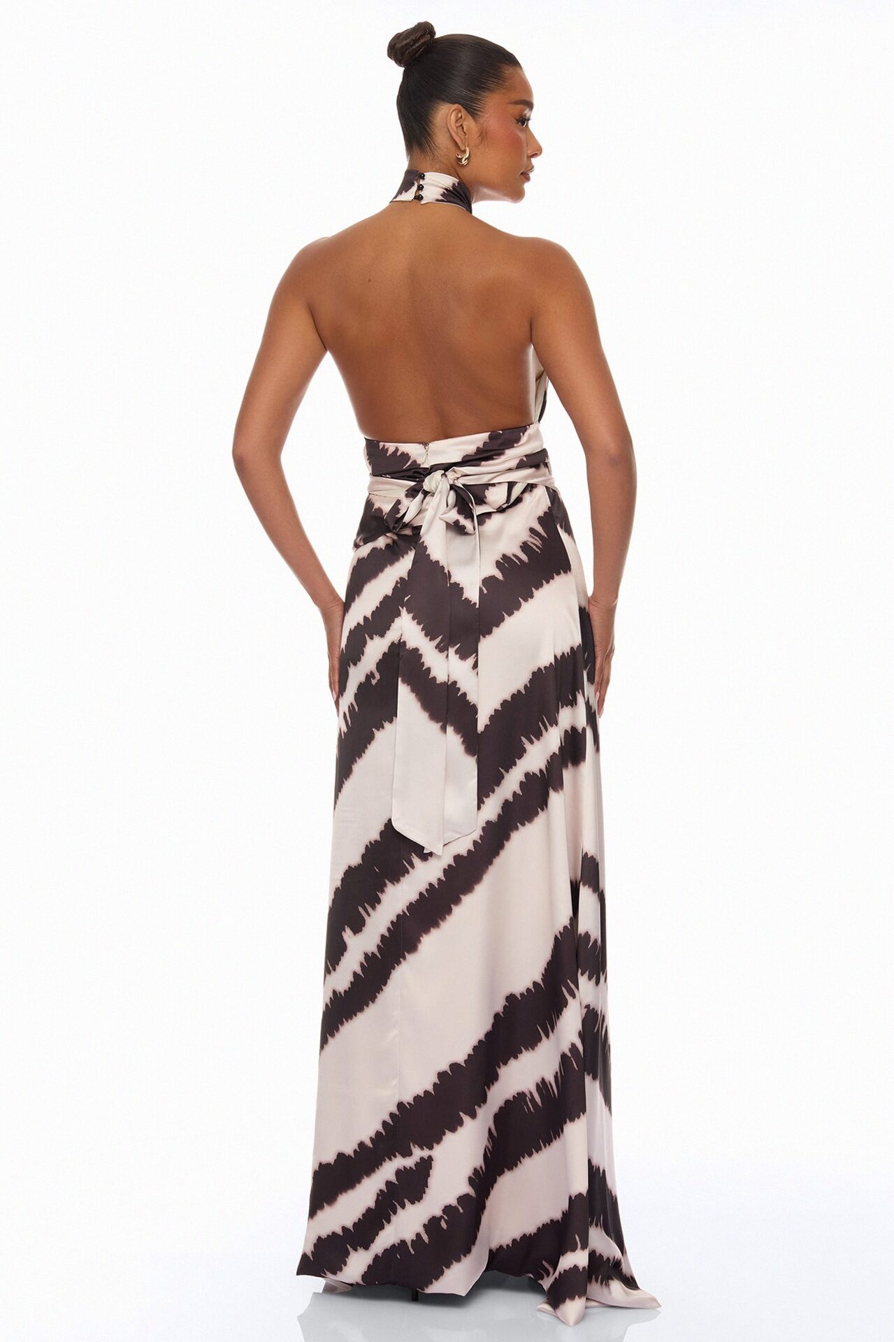 Radiant Energy Satin Maxi Dress - Black/combo