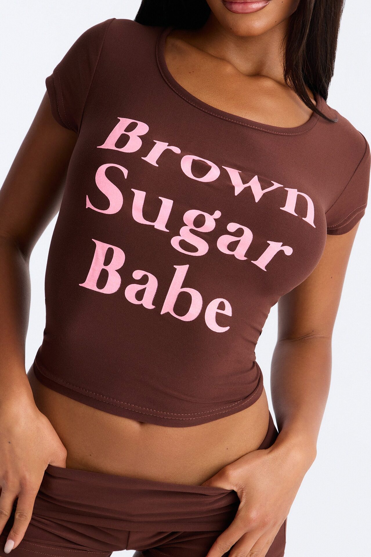 Brown Sugar Babe PJ Short Set - Dark Brown