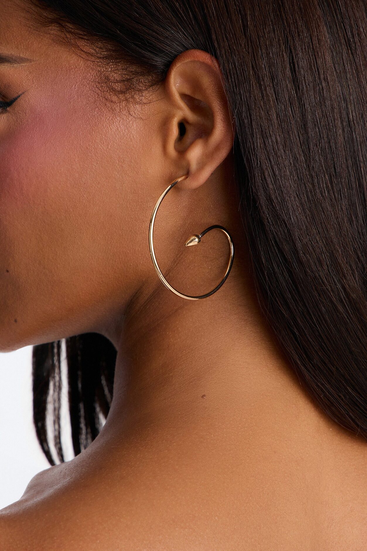 Swirl Hoop Earrings - Gold