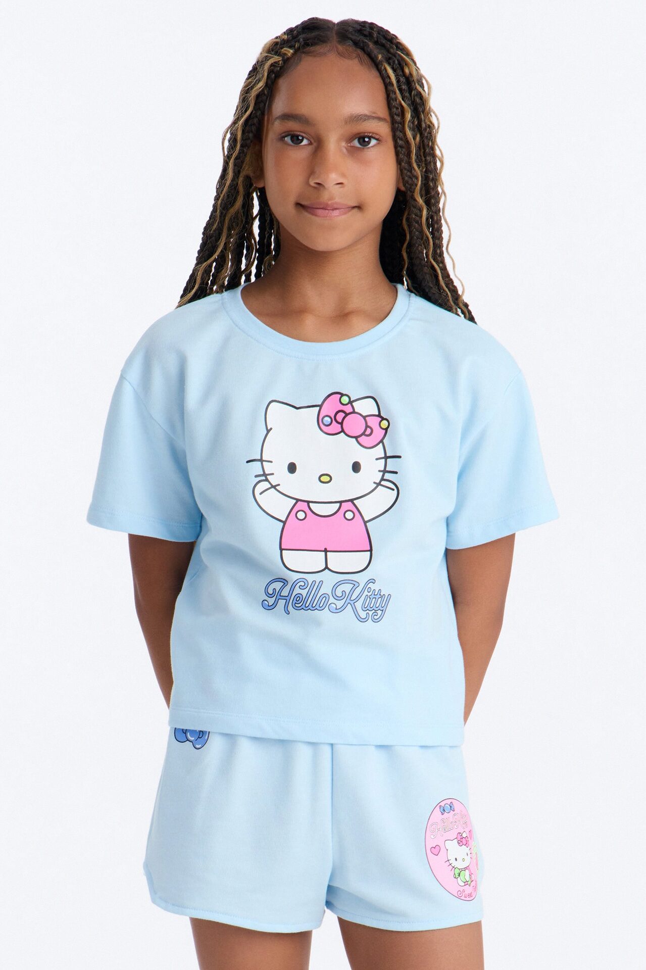 Mini Hello Kitty Happy Times Short Set - Light Blue