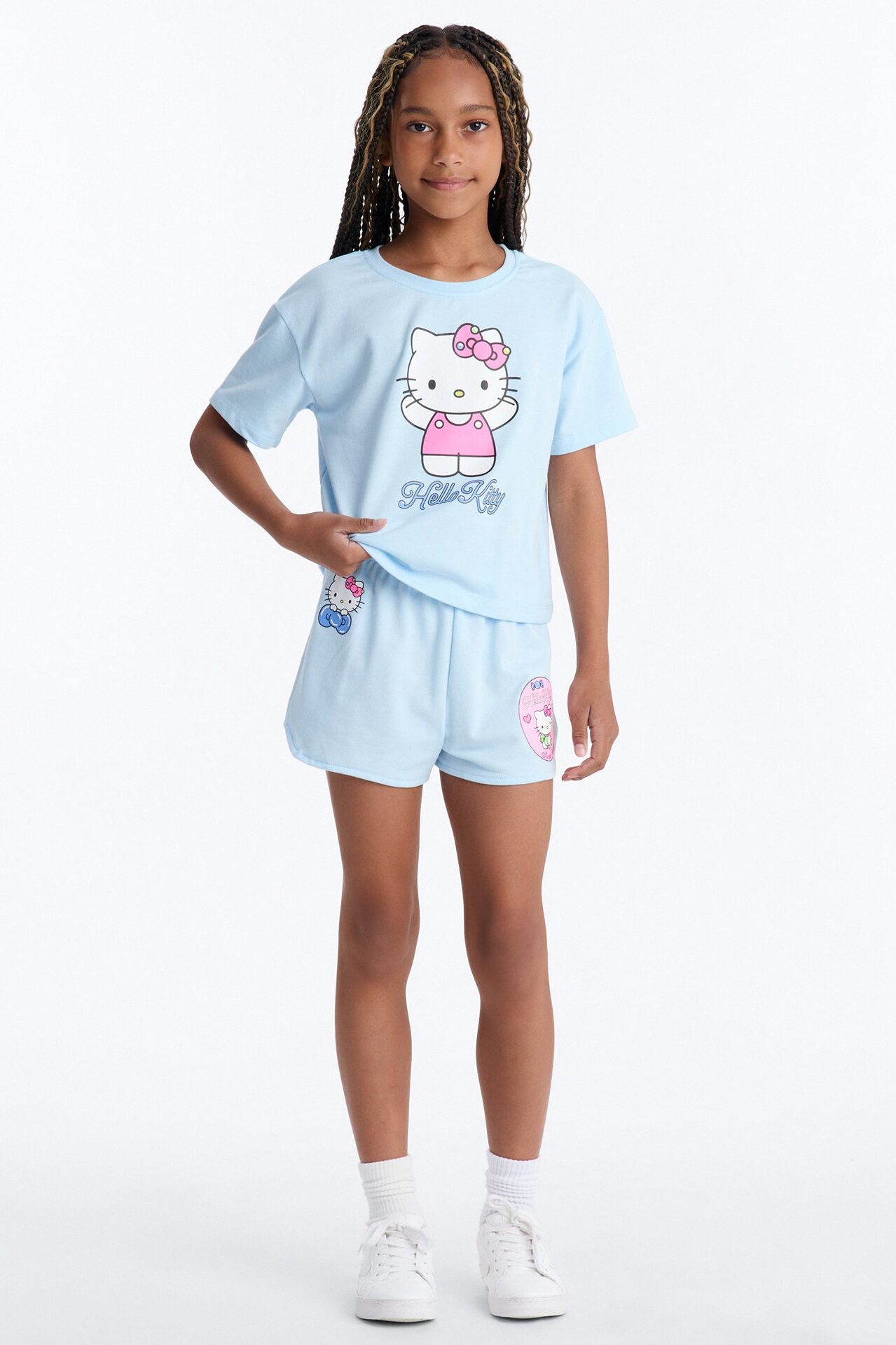 Mini Hello Kitty Happy Times Short Set - Light Blue