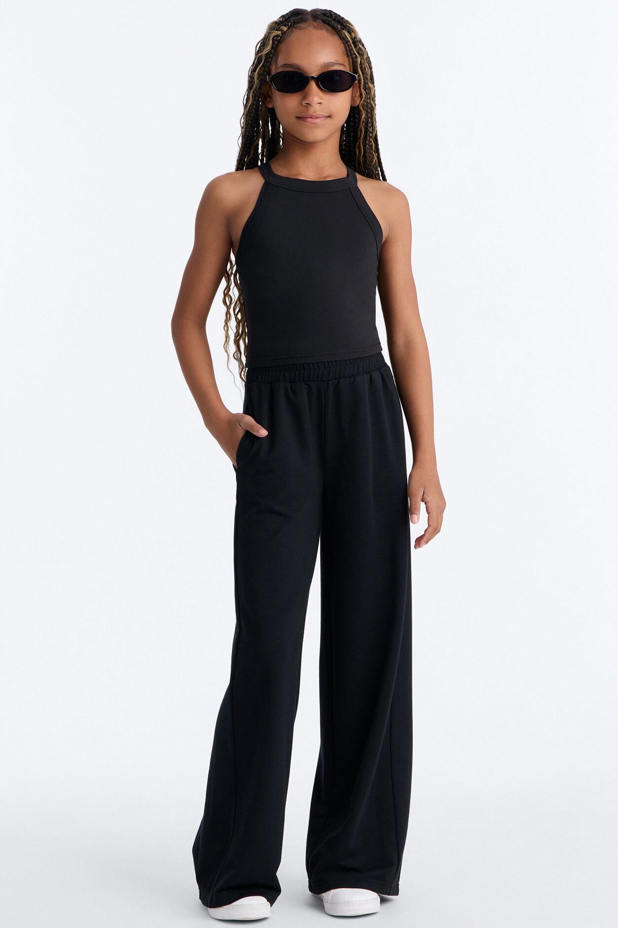 Mini Never Too Late Pant Set - Black