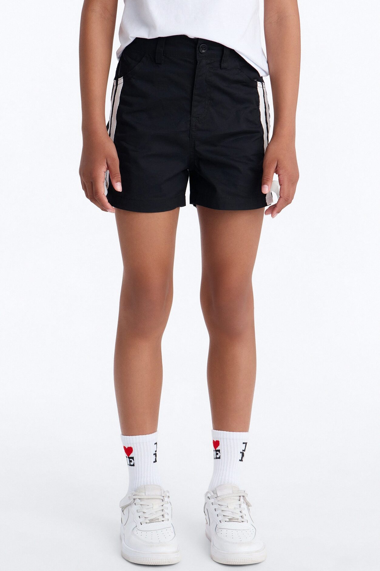 Mini Rachel Girly Poplin Short - Black