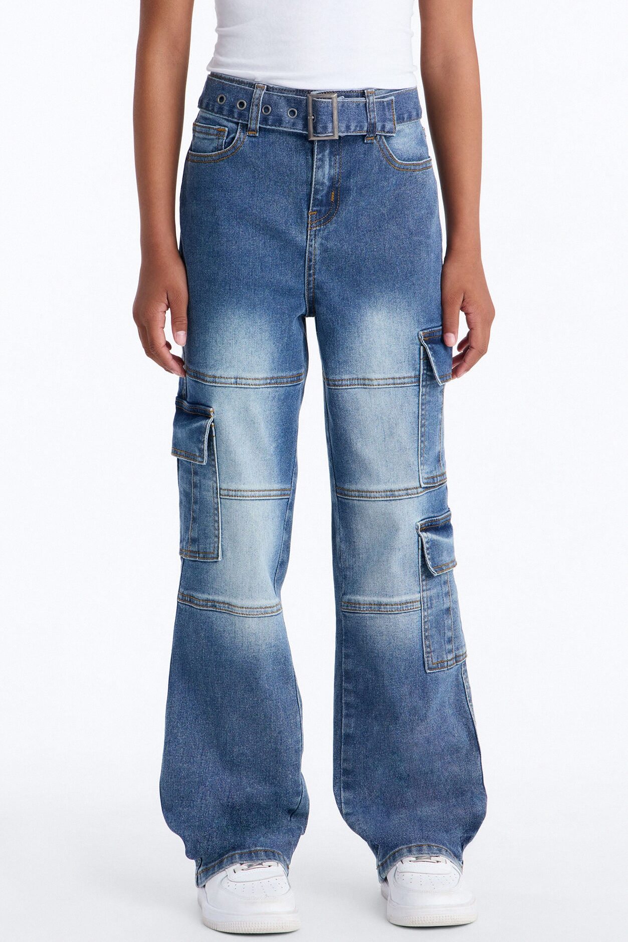 Mini On It Cargo Jeans - Medium Wash
