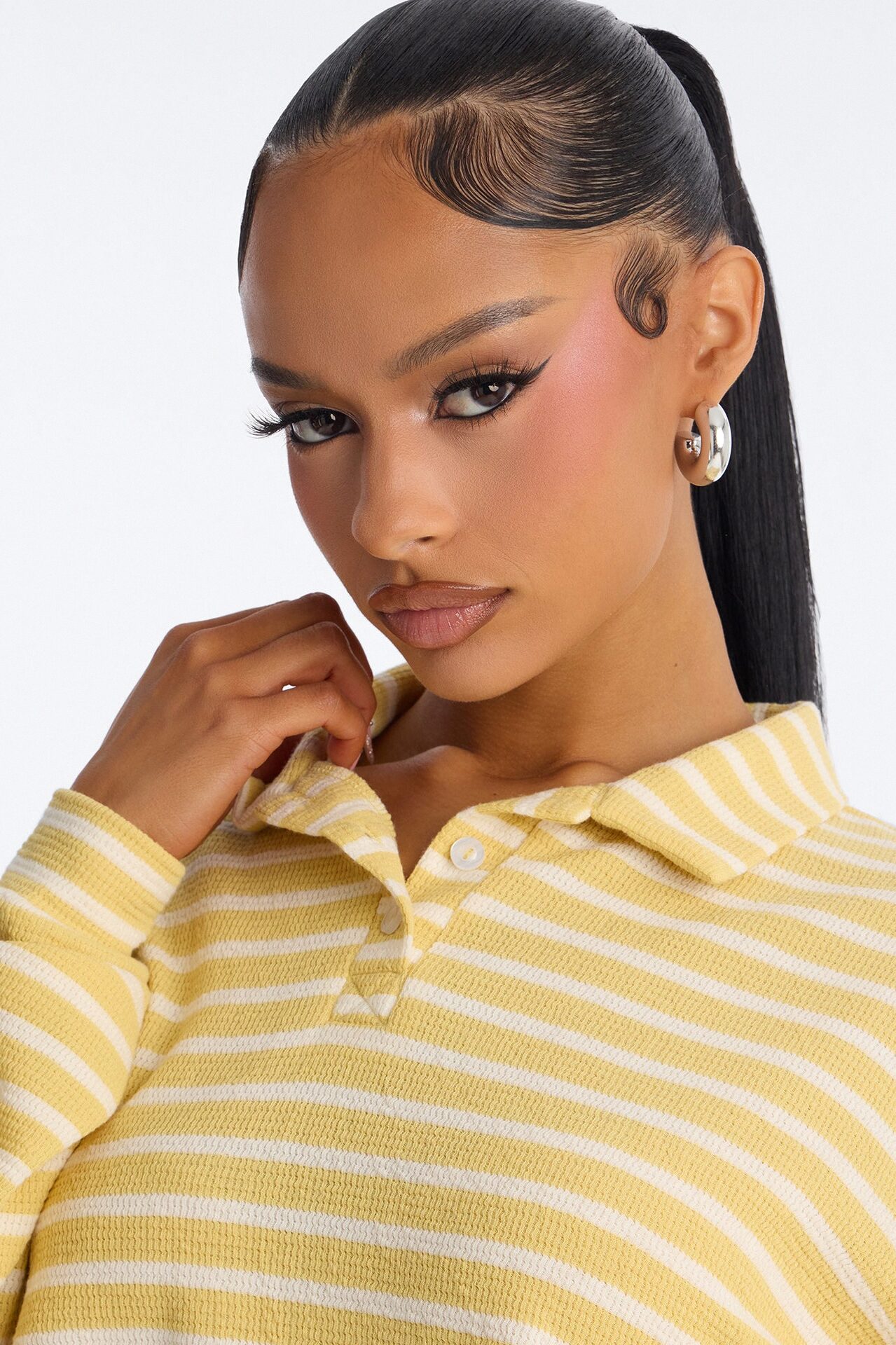 Ellie Striped Thermal Short Set - Yellow/combo