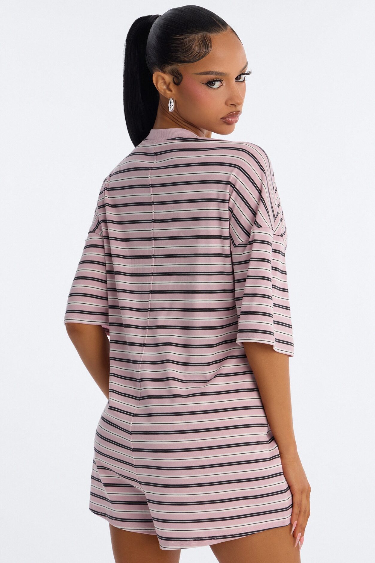 Throw Her On Striped Romper - Pink