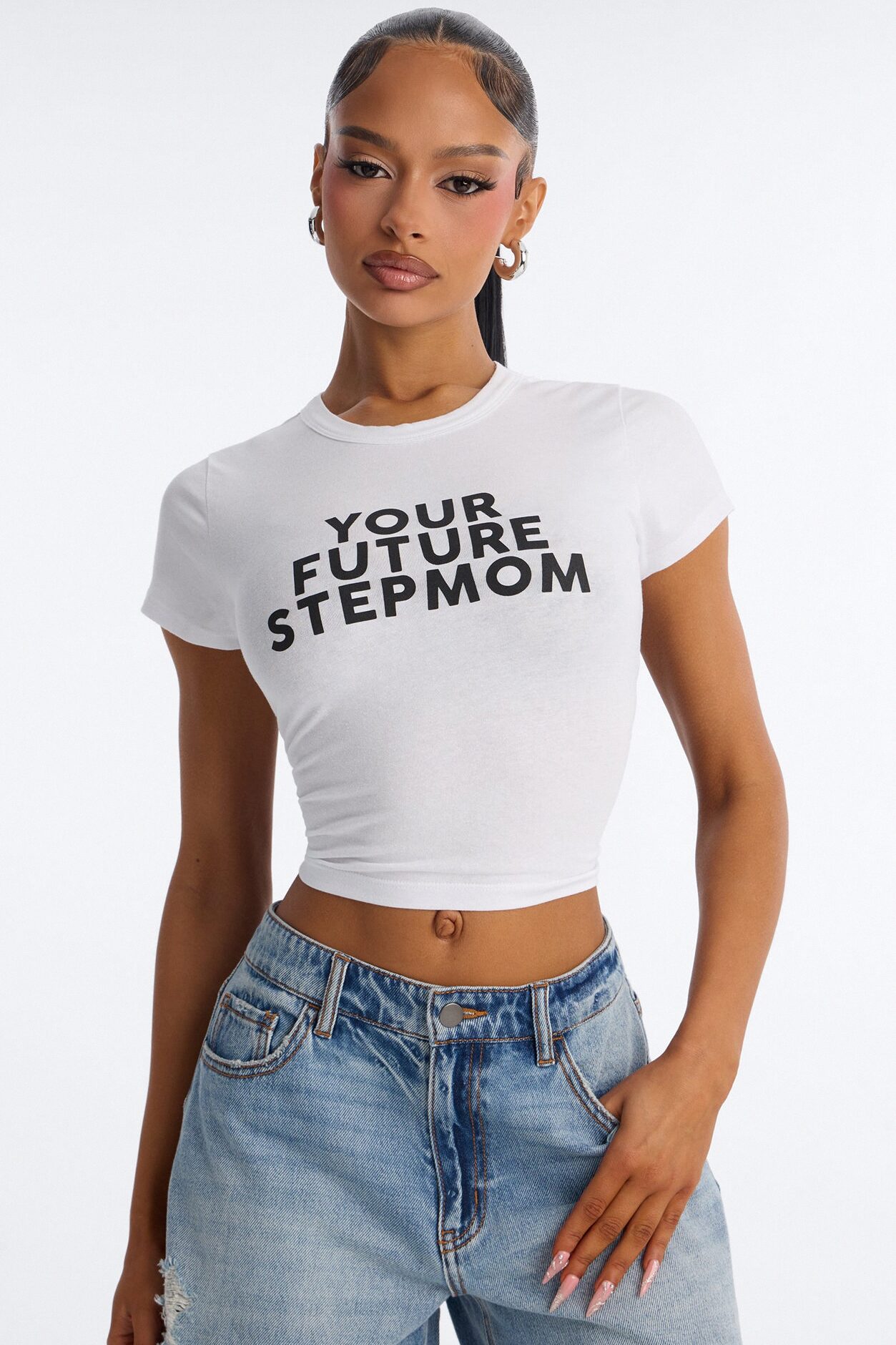Your Future Step Mom Baby Tee - White